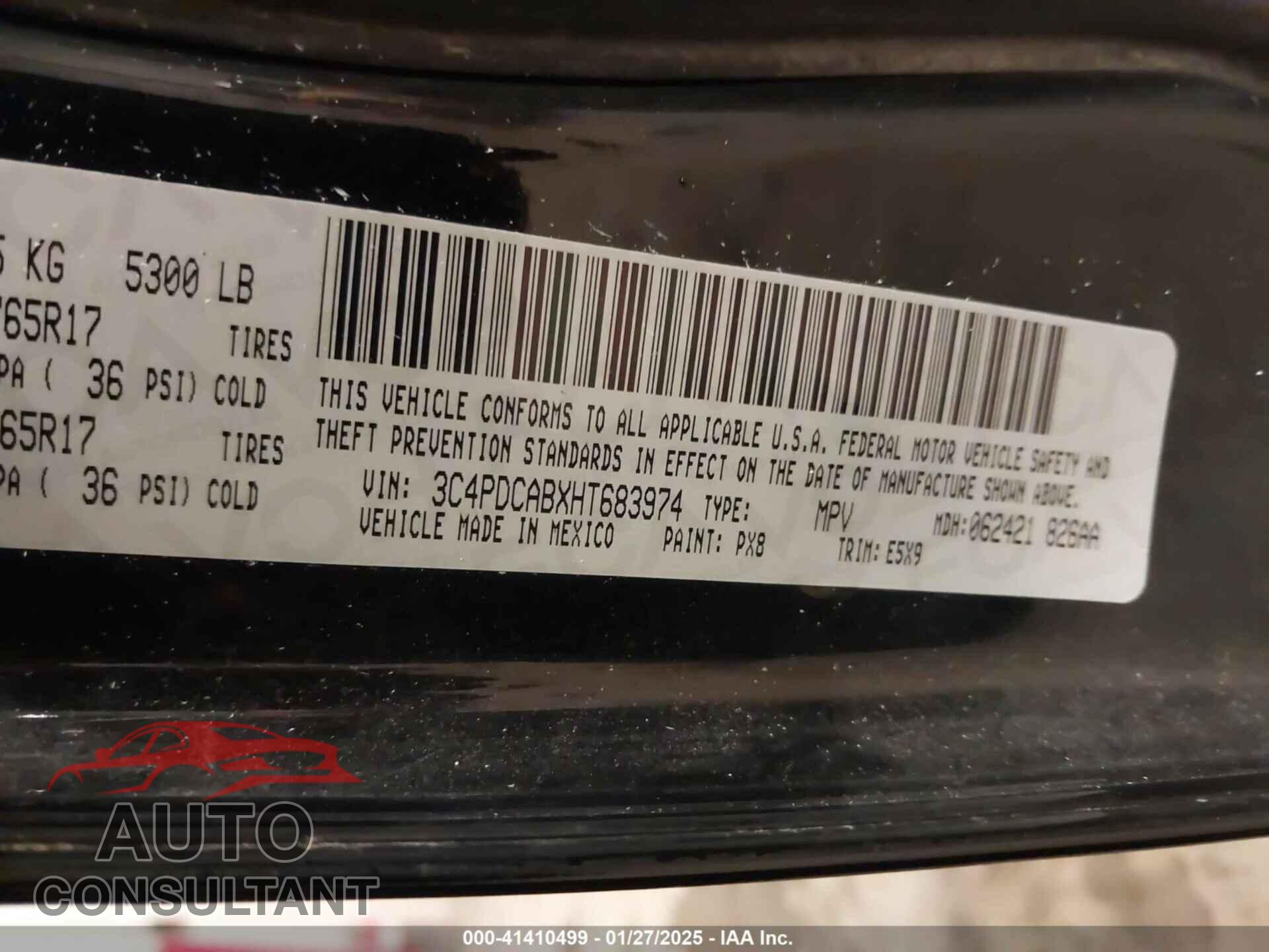 DODGE JOURNEY 2017 - 3C4PDCABXHT683974
