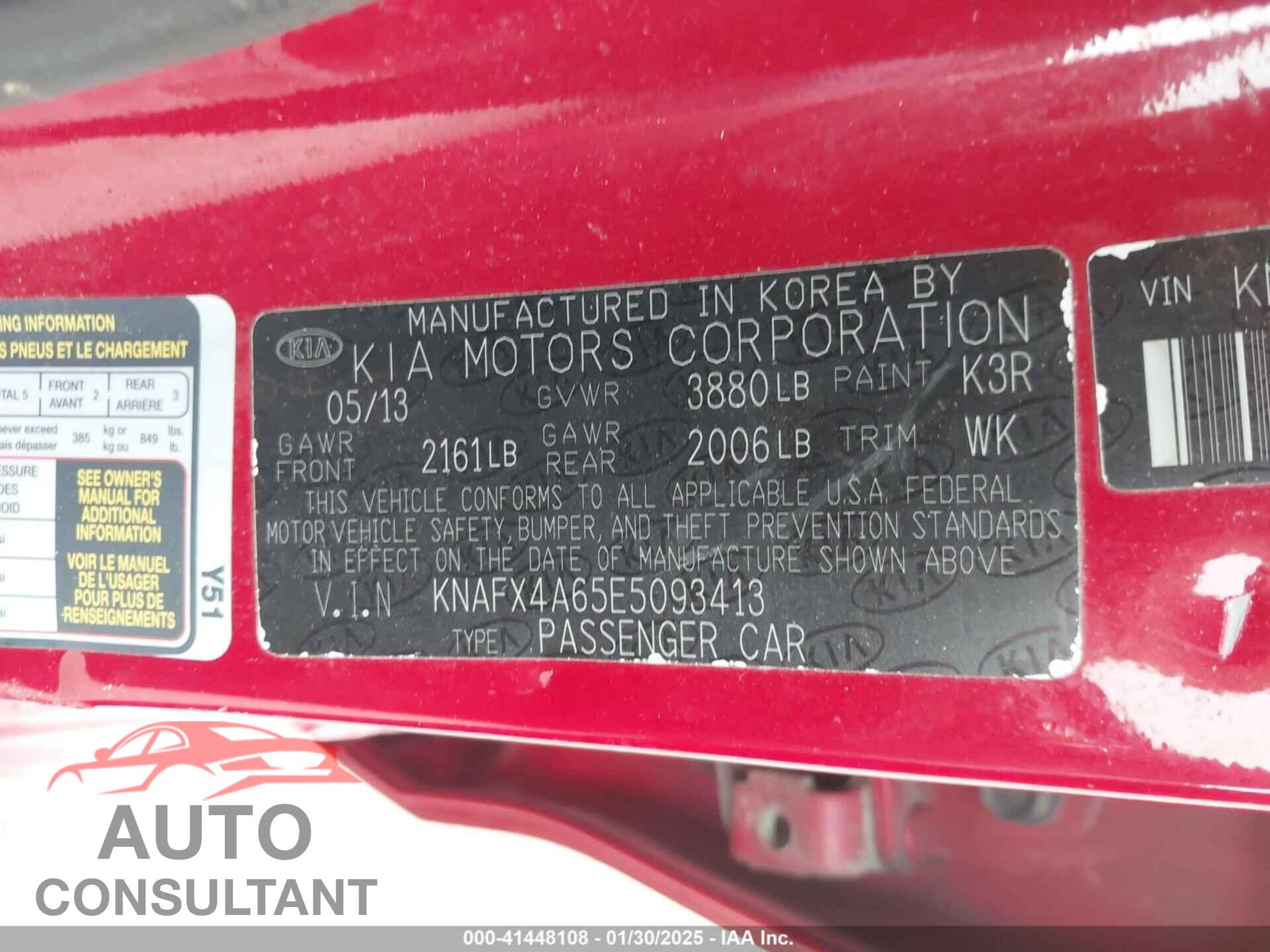 KIA FORTE 2014 - KNAFX4A65E5093413