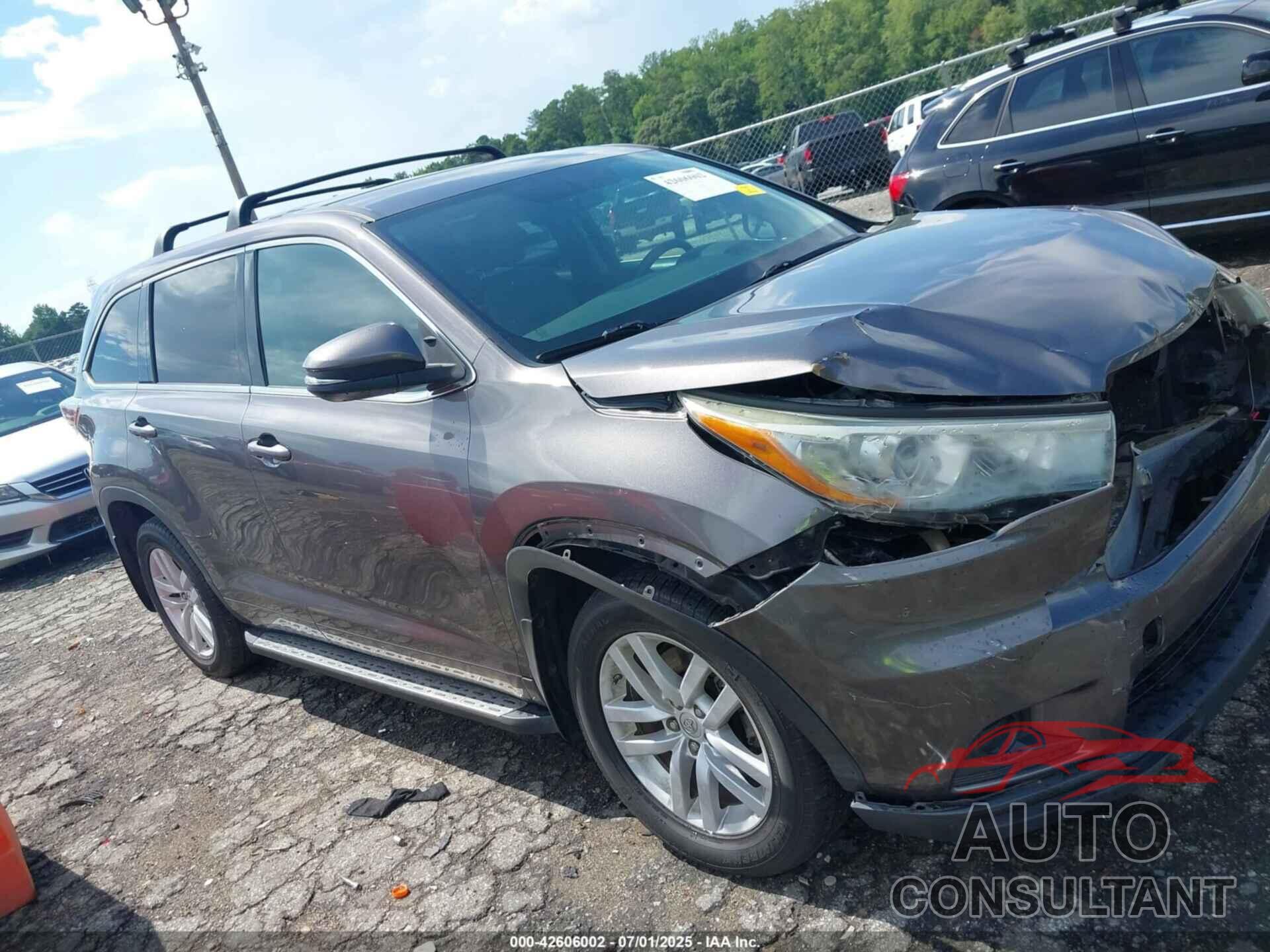 TOYOTA HIGHLANDER 2015 - 5TDZARFH4FS014186
