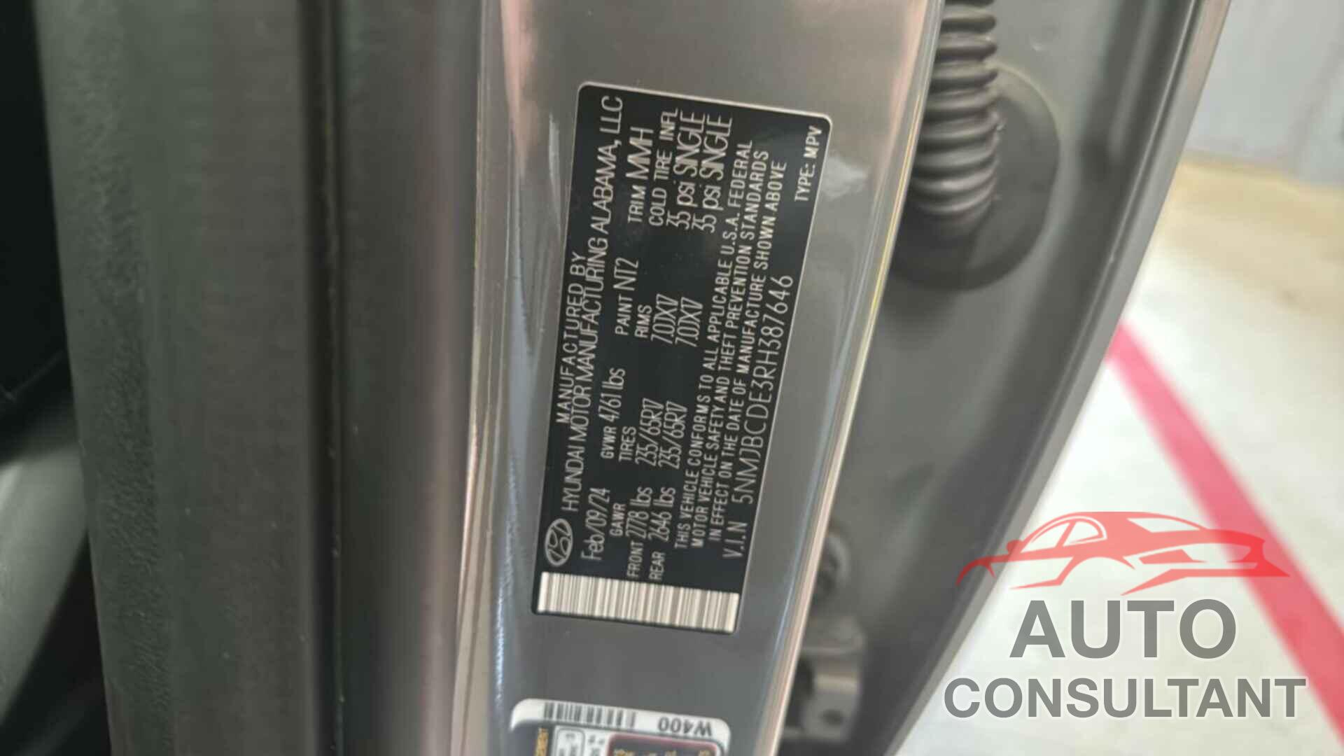 HYUNDAI TUCSON 2024 - 5NMJBCDE3RH387646