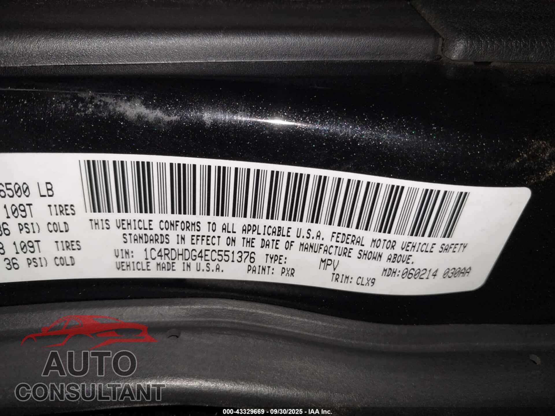 DODGE DURANGO 2014 - 1C4RDHDG4EC551376