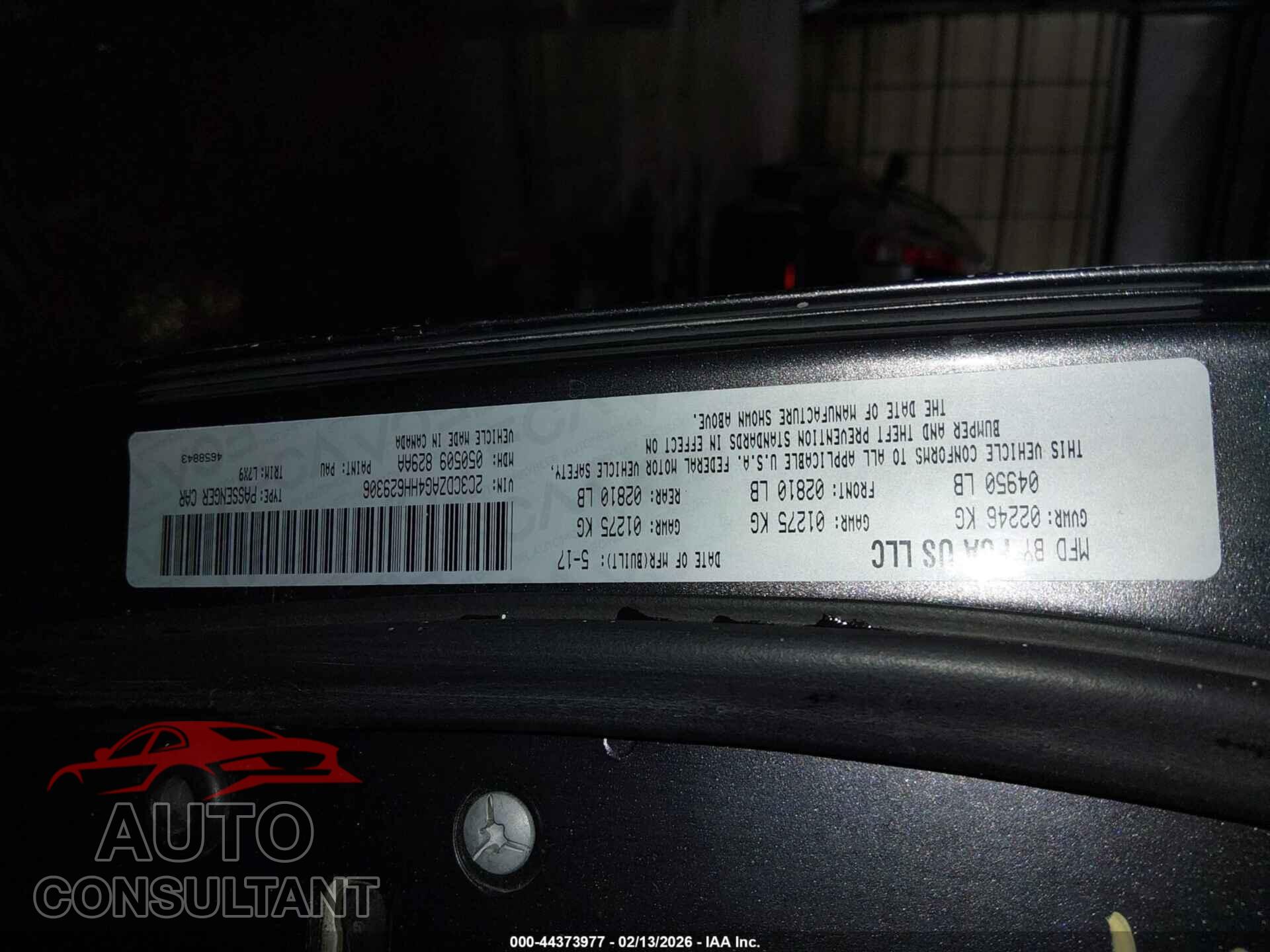 DODGE CHALLENGER 2017 - 2C3CDZAG4HH629306