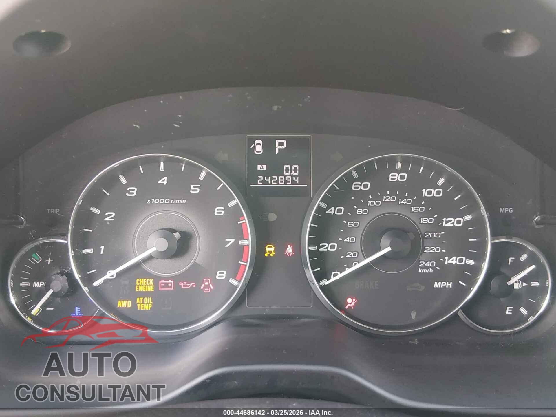 SUBARU OUTBACK 2011 - 4S4BRBKC1B3374924