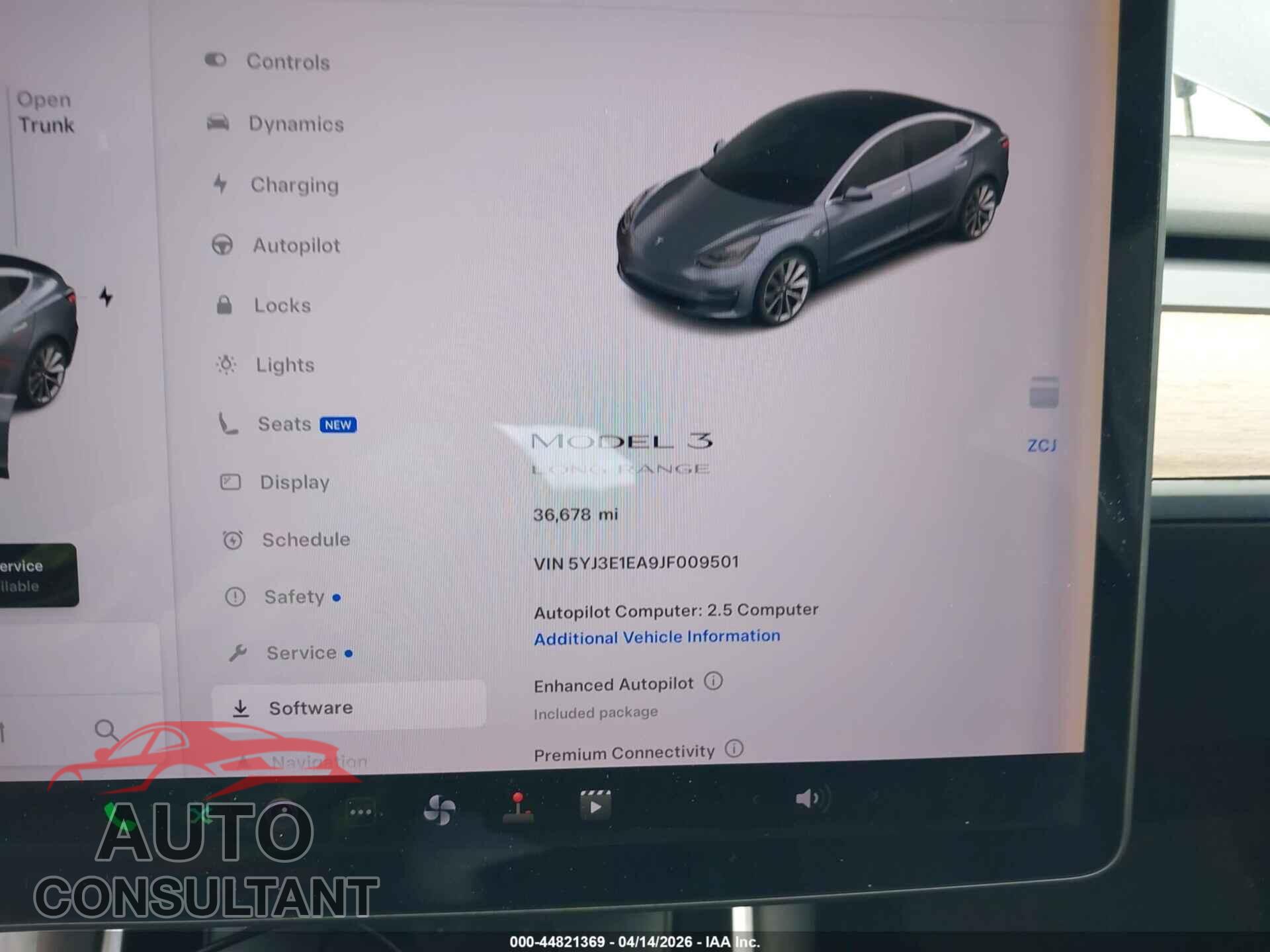 TESLA MODEL 3 2018 - 5YJ3E1EA9JF009501