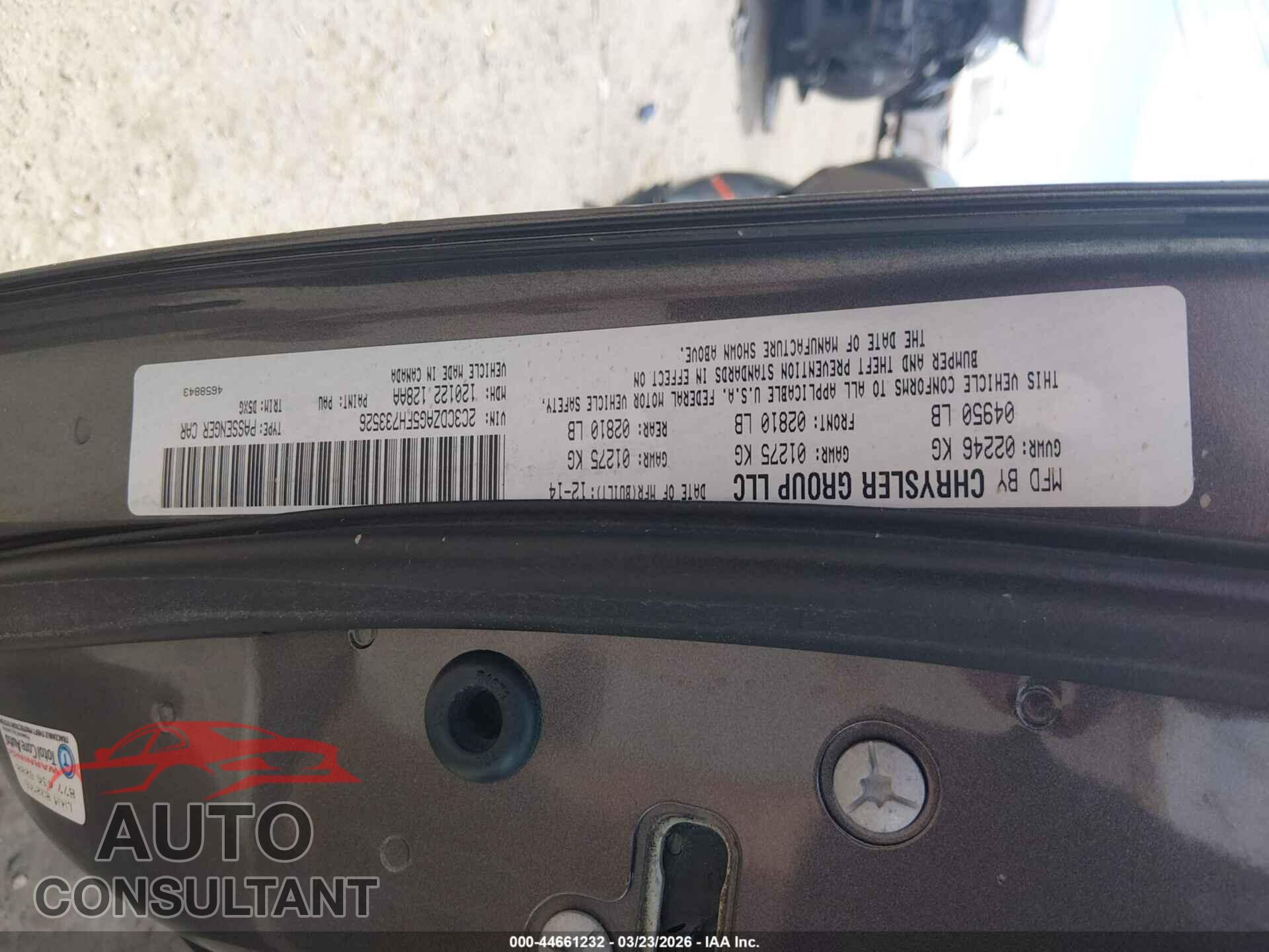 DODGE CHALLENGER 2015 - 2C3CDZAG5FH733526