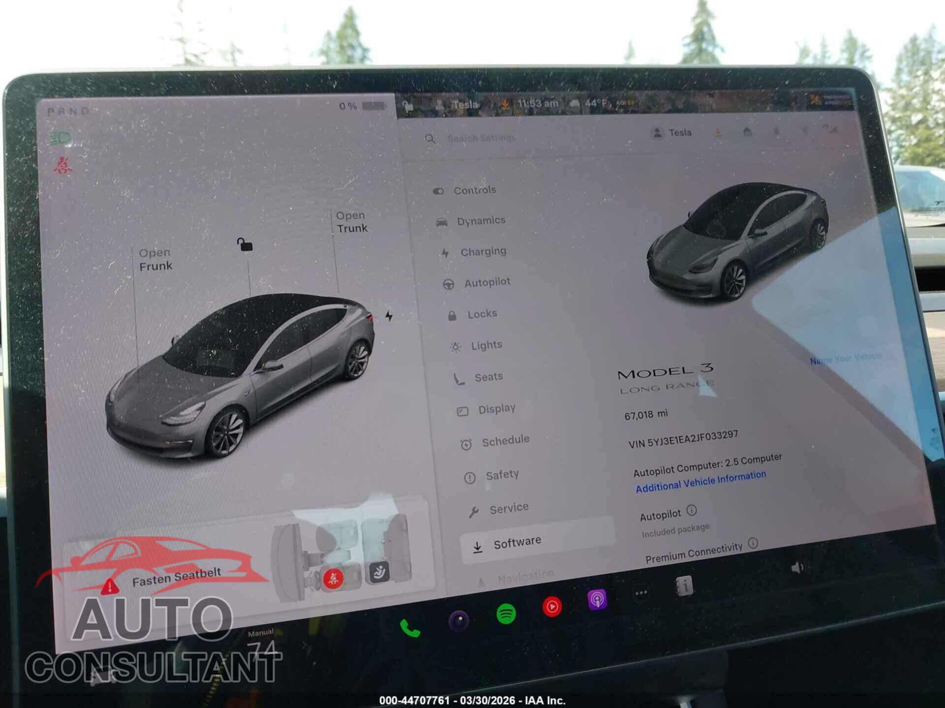 TESLA MODEL 3 2018 - 5YJ3E1EA2JF033297