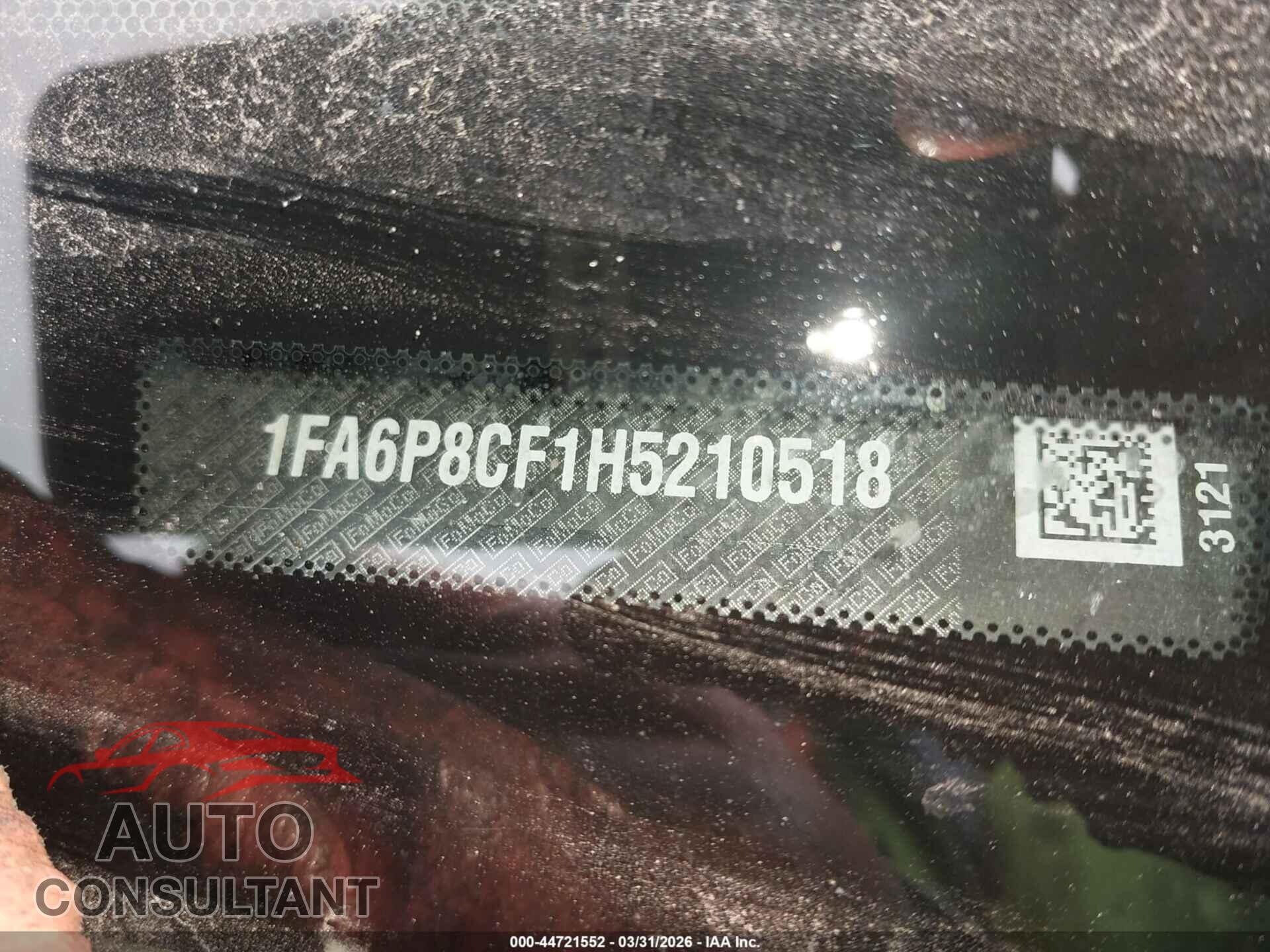 FORD MUSTANG 2017 - 1FA6P8CF1H5210518