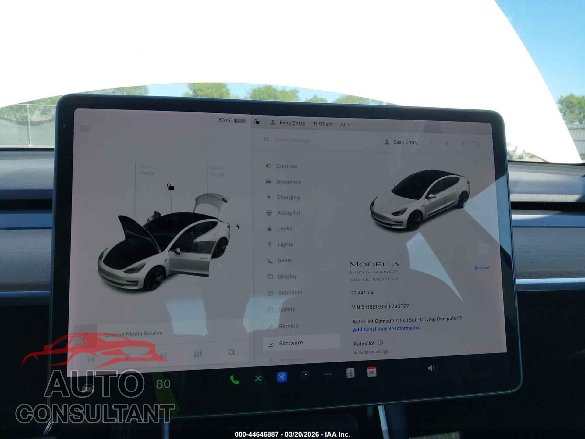 TESLA MODEL 3 2020 - 5YJ3E1EB5LF790707