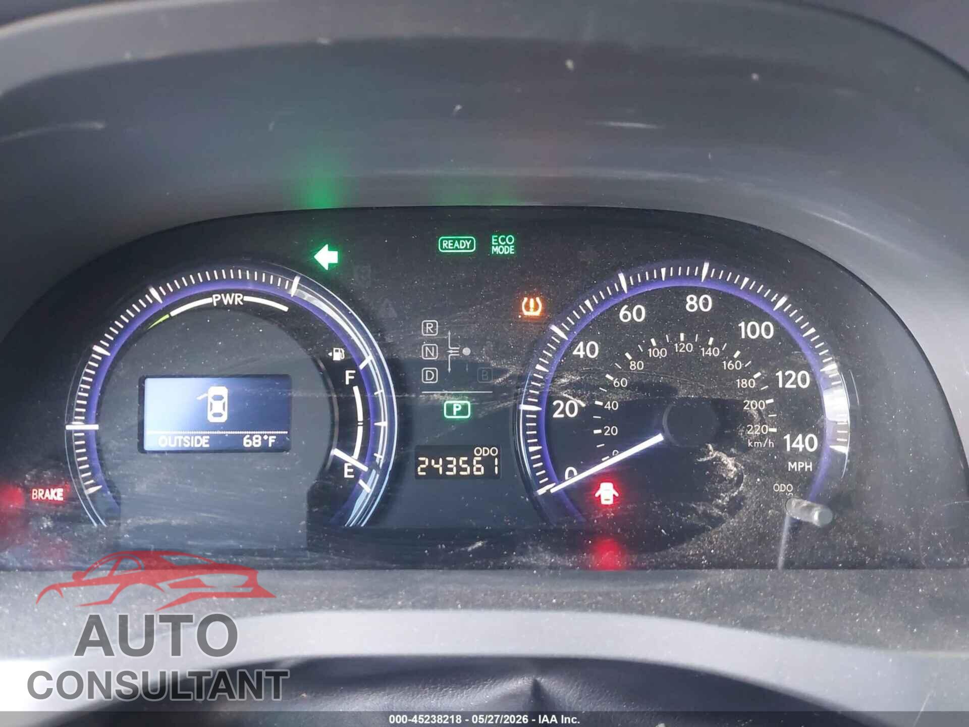 LEXUS HS 250H 2012 - JTHBB1BA4C2050504