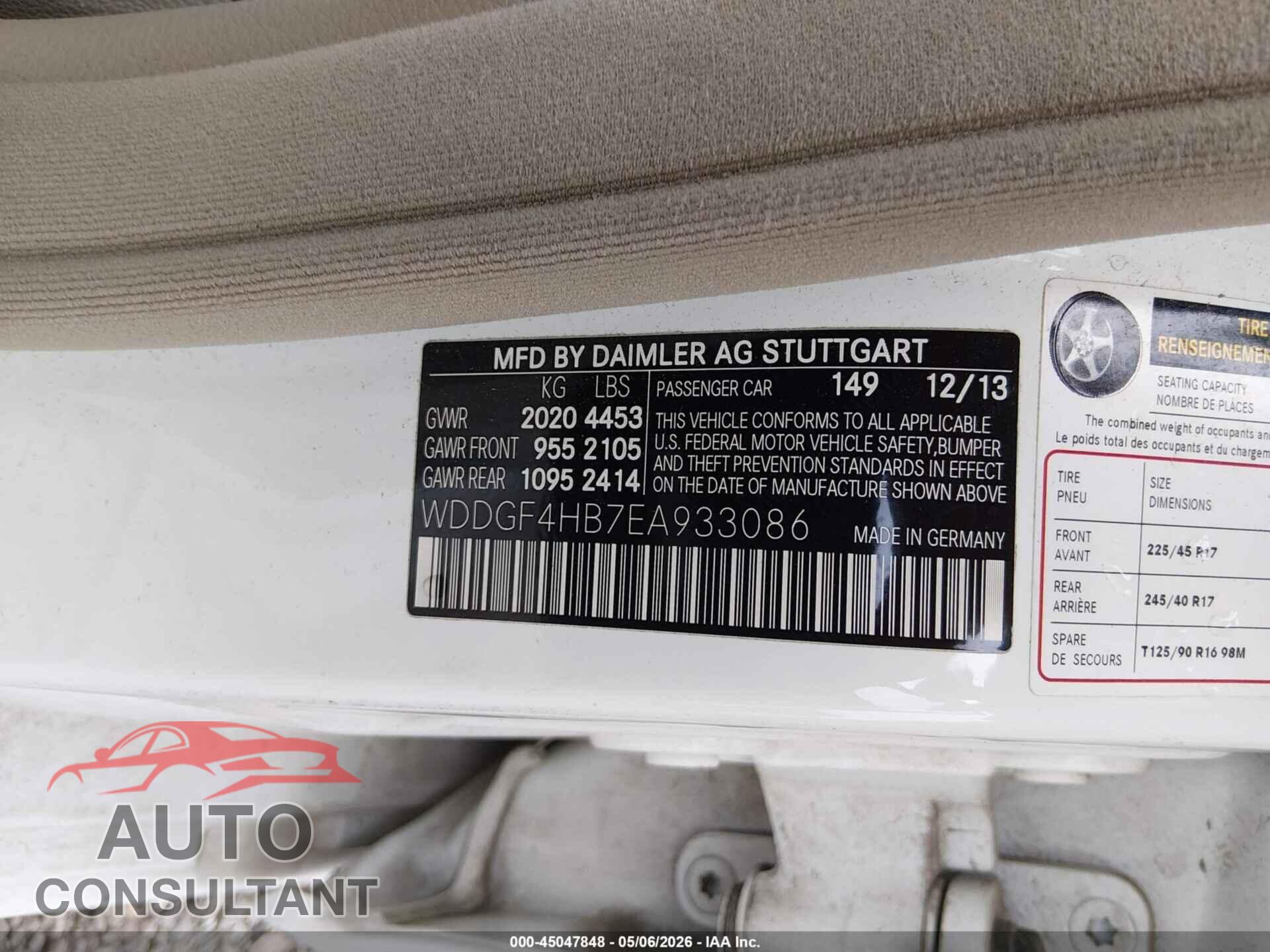MERCEDES-BENZ C 250 2014 - WDDGF4HB7EA933086