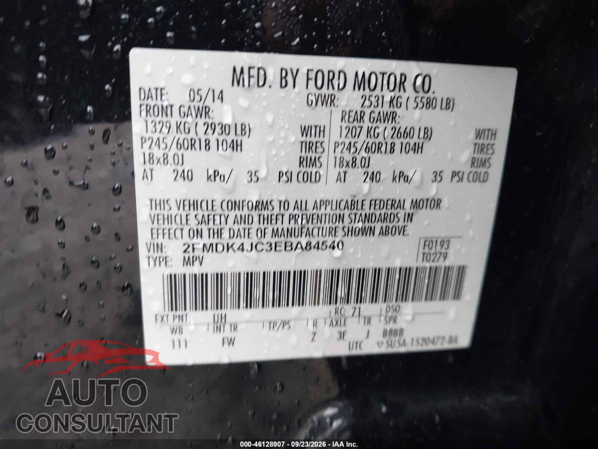 FORD EDGE 2014 - 2FMDK4JC3EBA84540