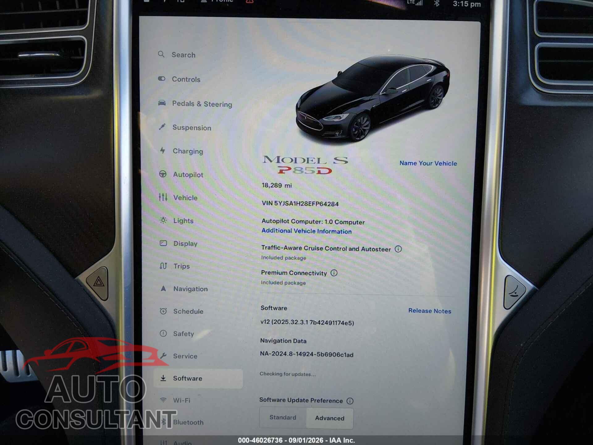 TESLA MODEL S 2014 - 5YJSA1H28EFP64284