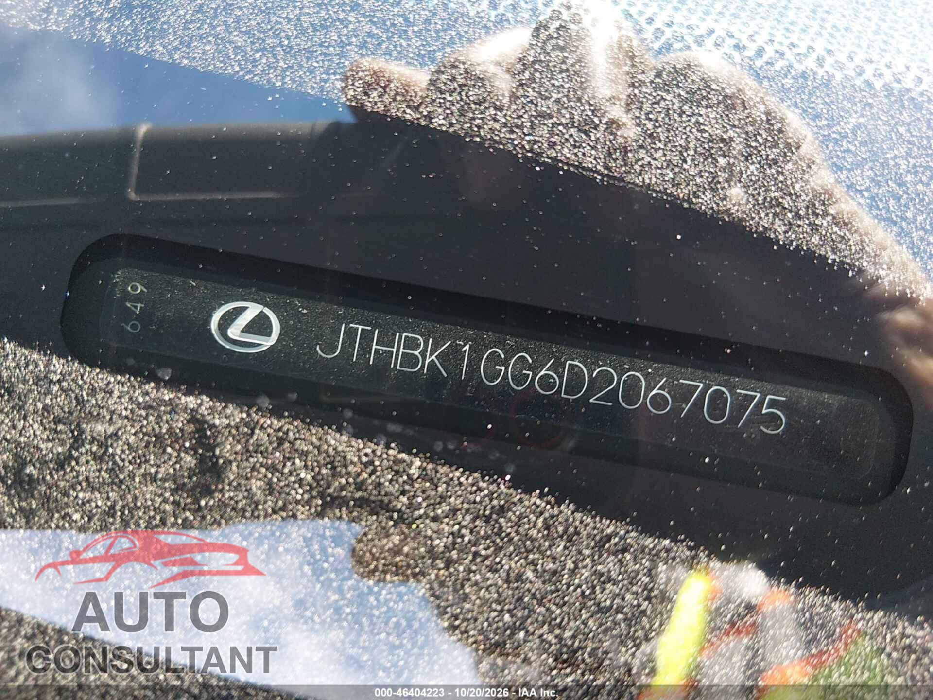LEXUS ES 350 2013 - JTHBK1GG6D2067075