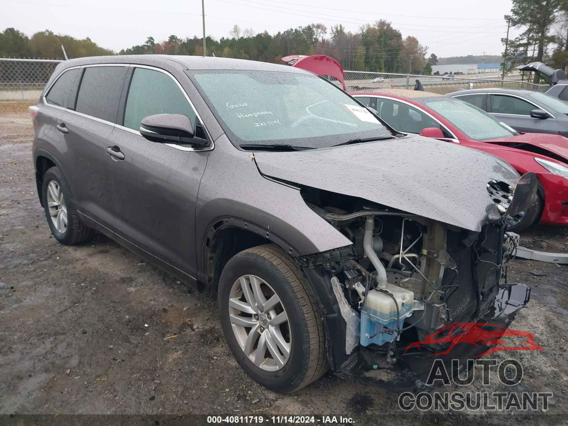 TOYOTA HIGHLANDER 2014 - 5TDBKRFH3ES043319