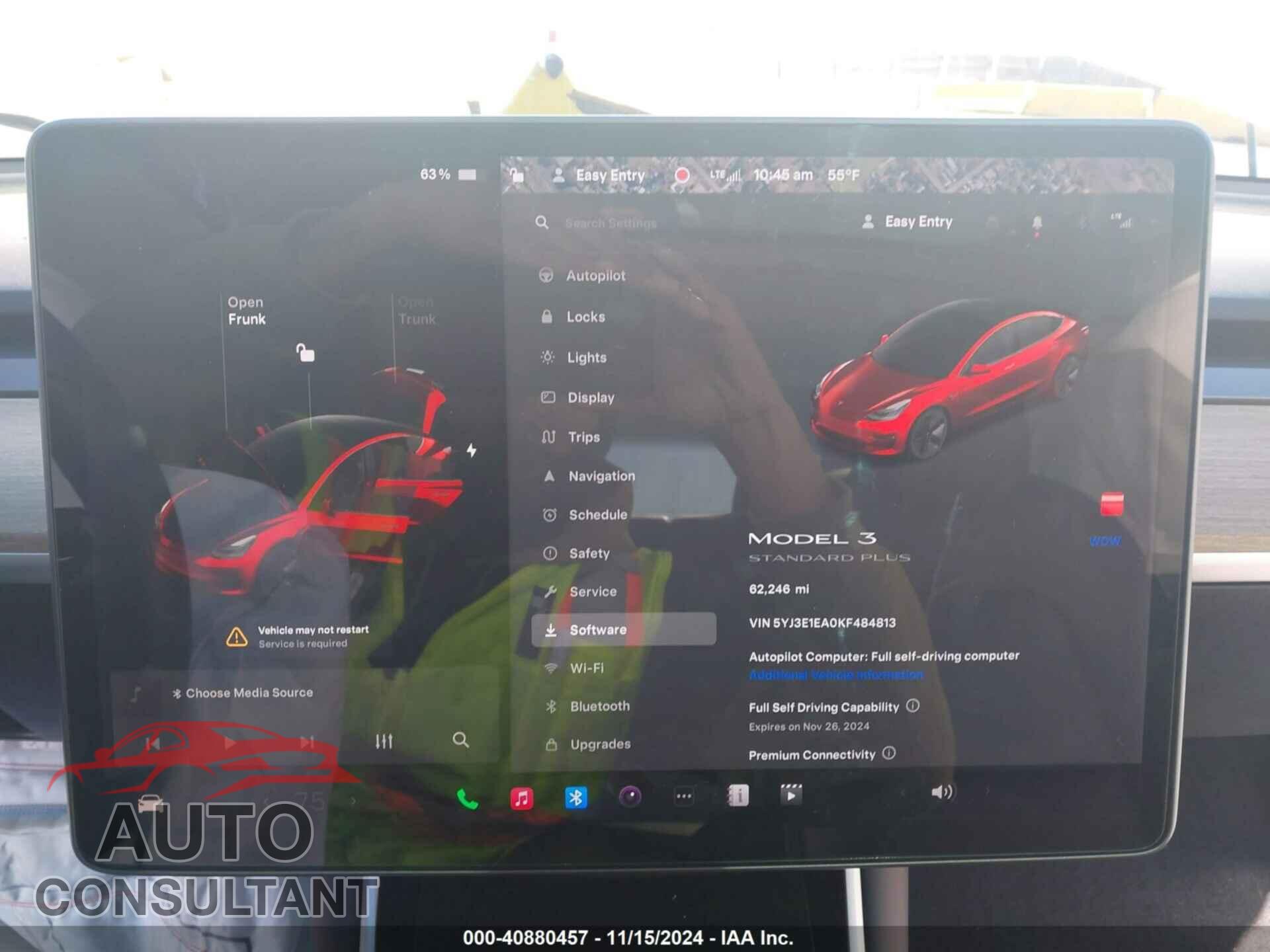 TESLA MODEL 3 2019 - 5YJ3E1EA0KF484813