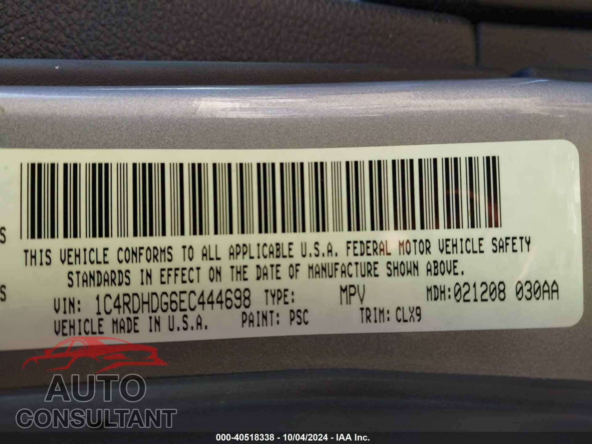 DODGE DURANGO 2014 - 1C4RDHDG6EC444698