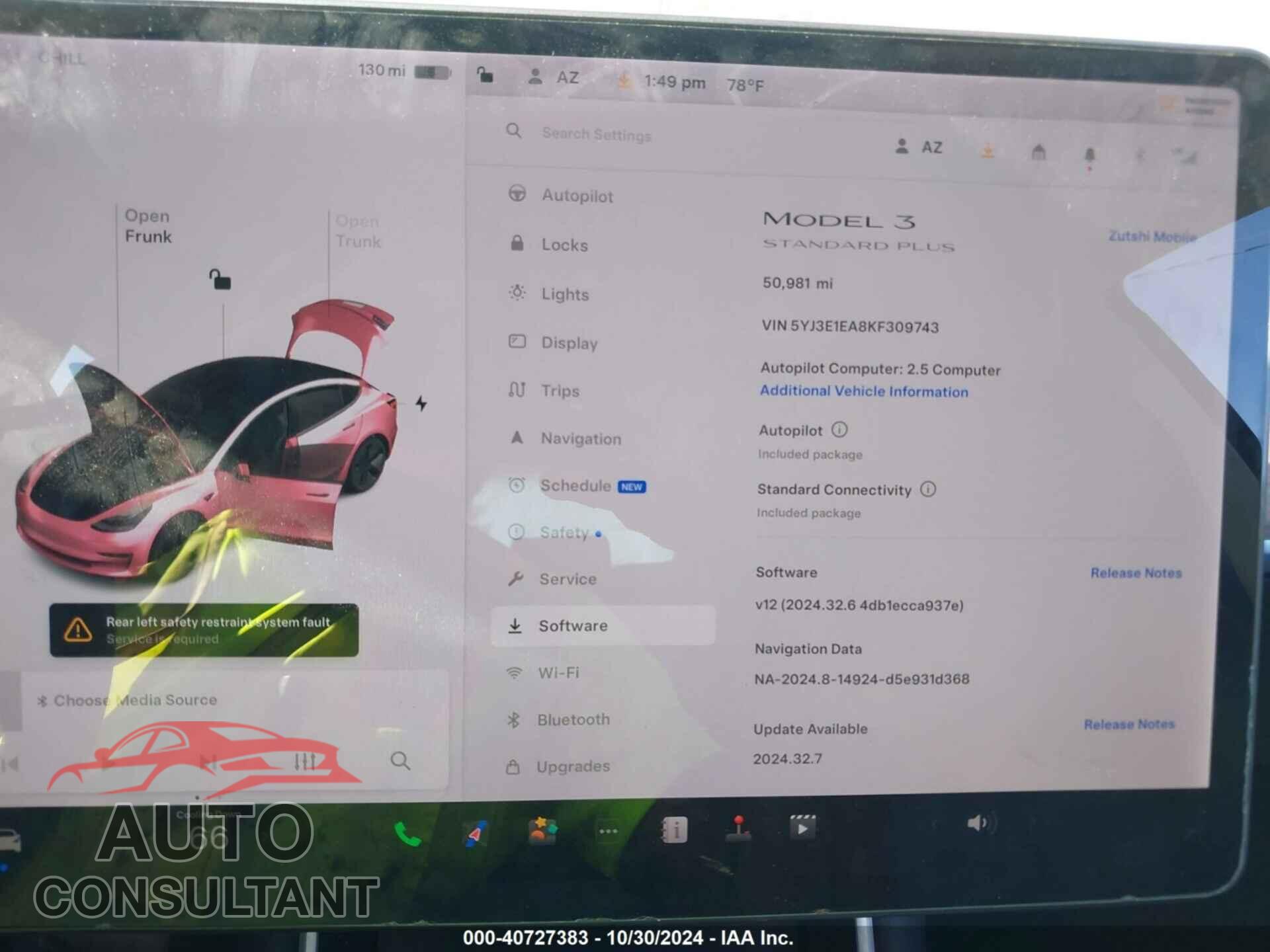 TESLA MODEL 3 2019 - 5YJ3E1EA8KF309743