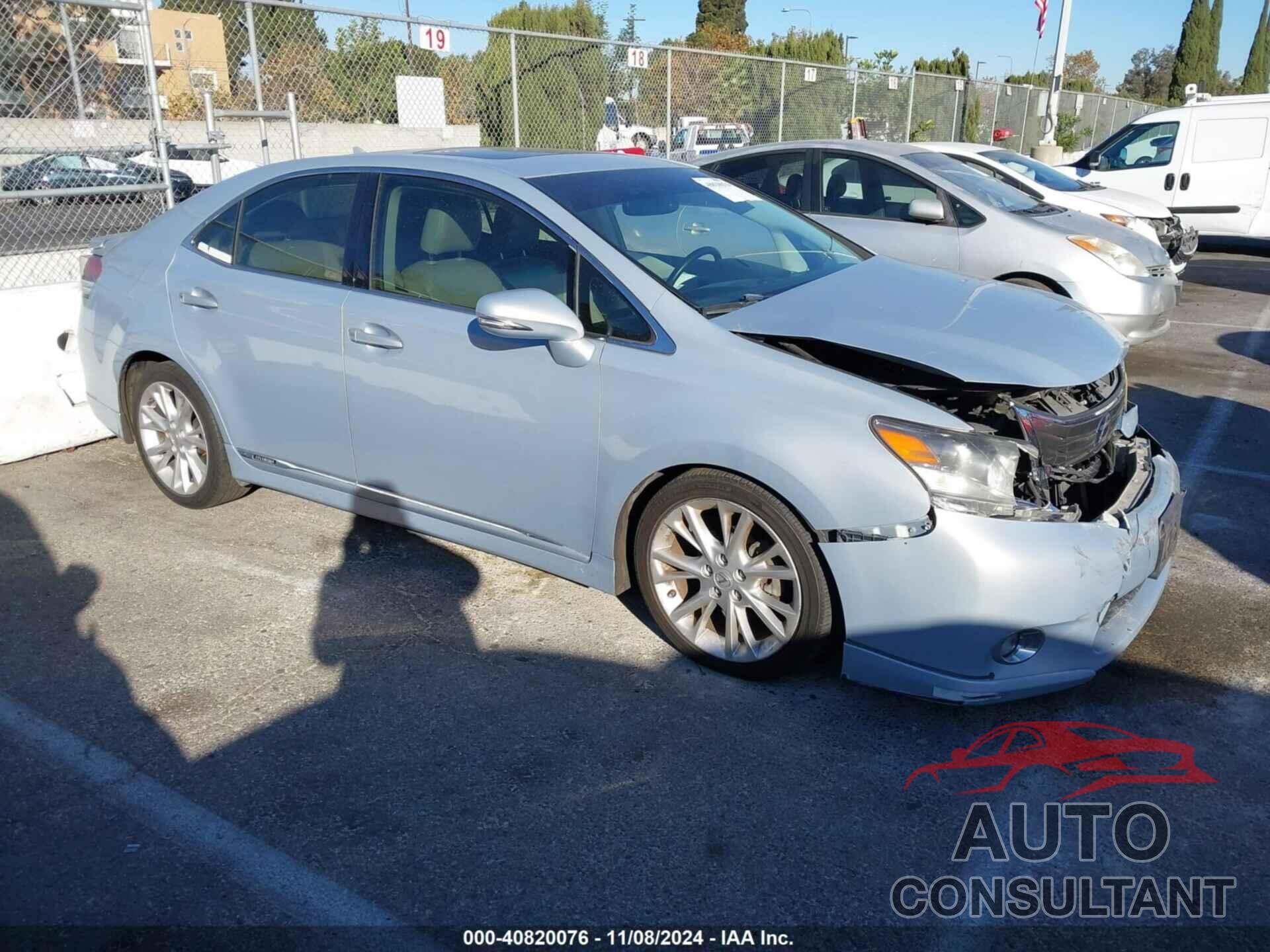 LEXUS HS 250H 2010 - JTHBB1BA6A2017159