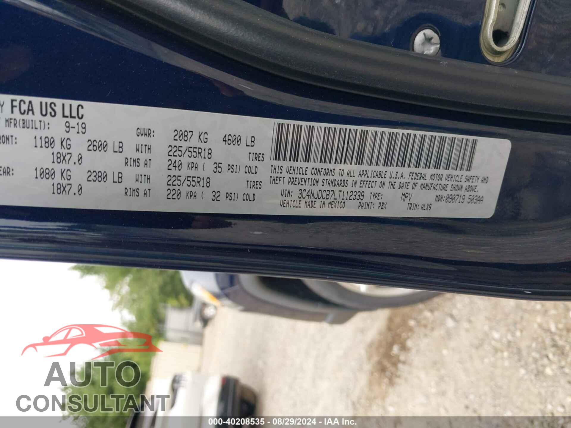 JEEP COMPASS 2020 - 3C4NJDCB7LT112339