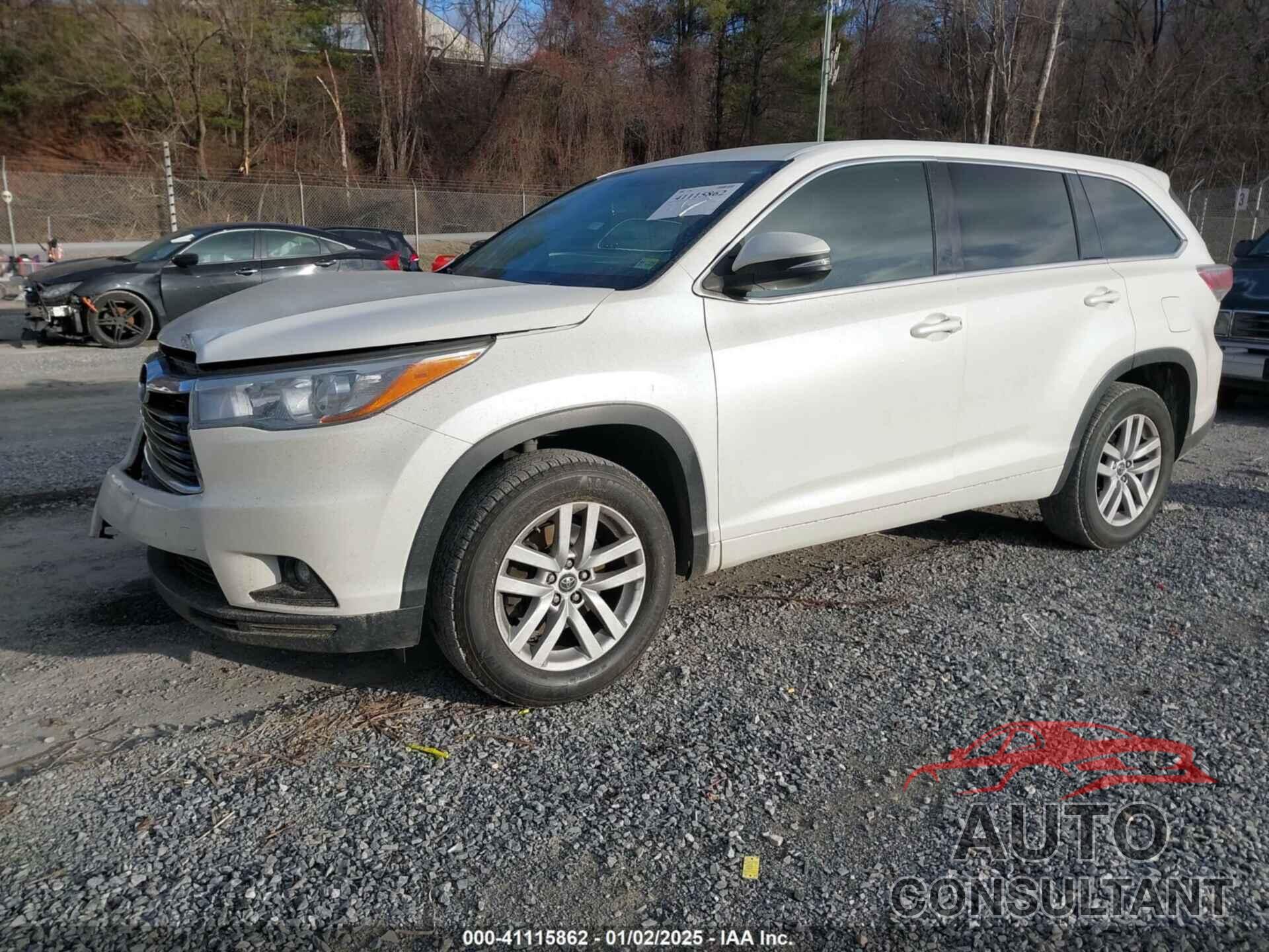 TOYOTA HIGHLANDER 2016 - 5TDZKRFH0GS154945