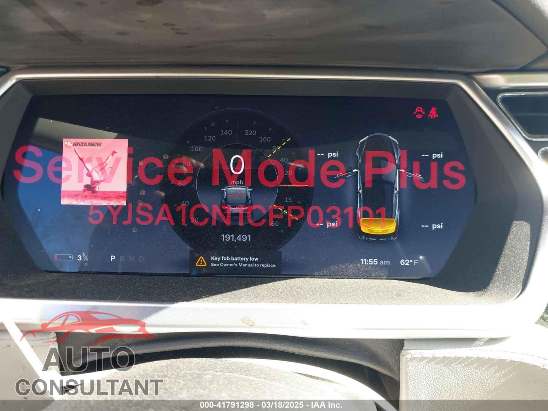 TESLA MODEL S 2012 - 5YJSA1CN1CFP03101