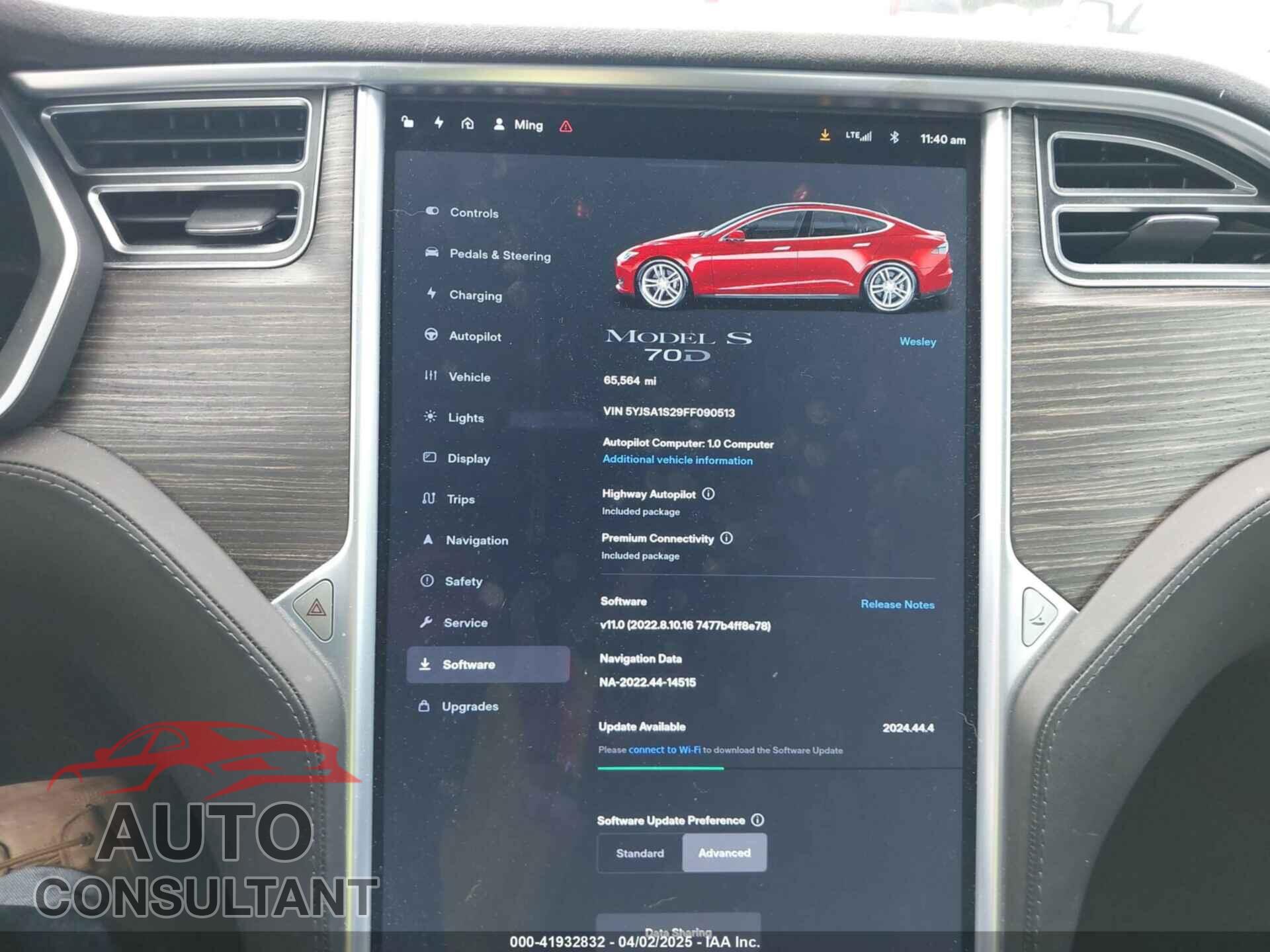 TESLA MODEL S 2015 - 5YJSA1S29FF090513