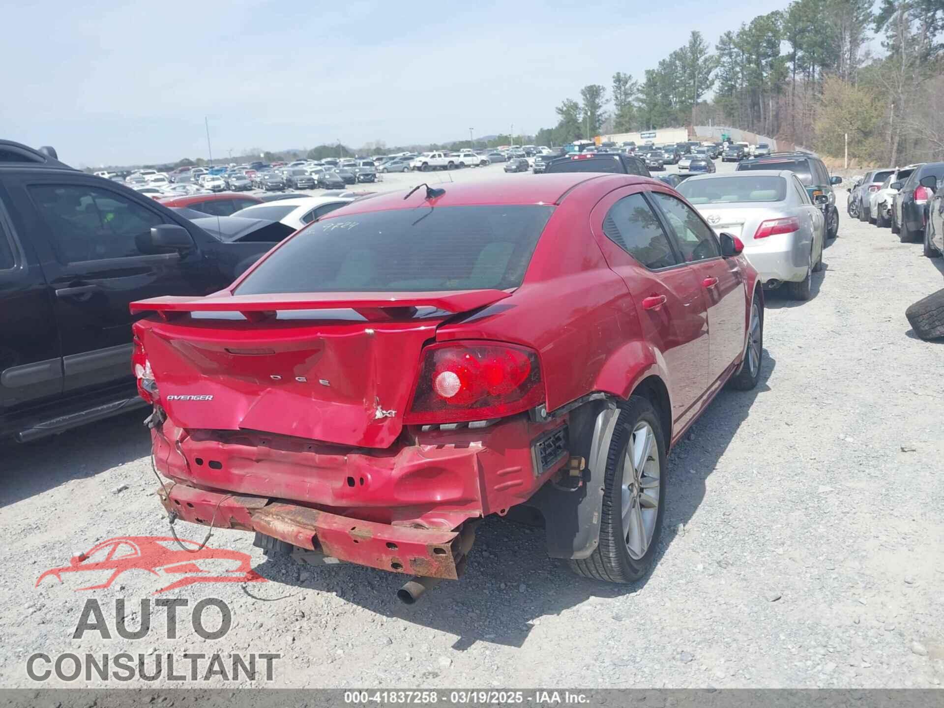 DODGE AVENGER 2012 - 1C3CDZCB0CN200682