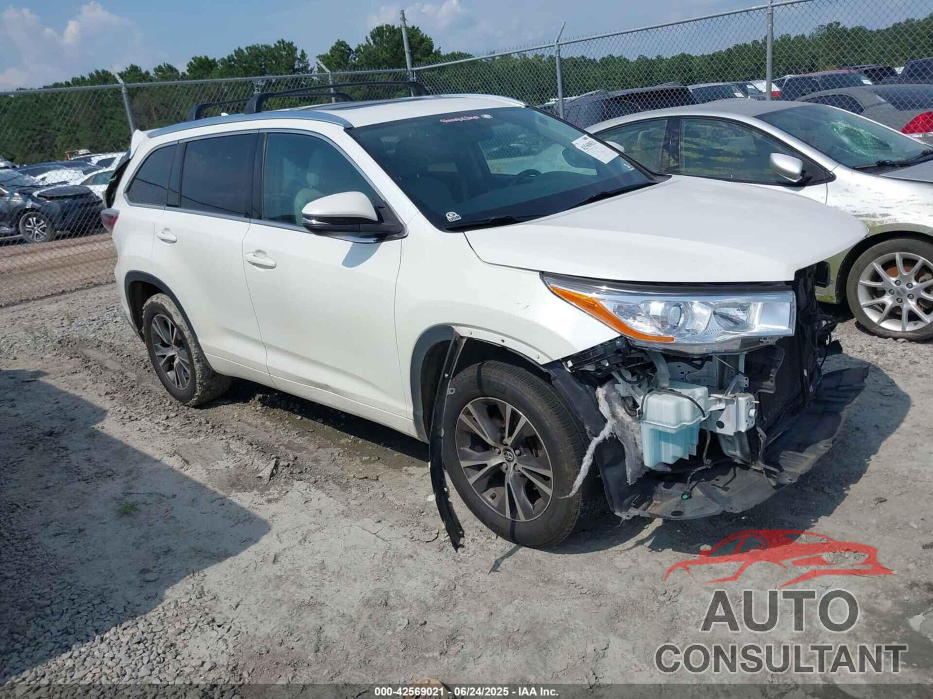 TOYOTA HIGHLANDER 2016 - 5TDKKRFH3GS184684