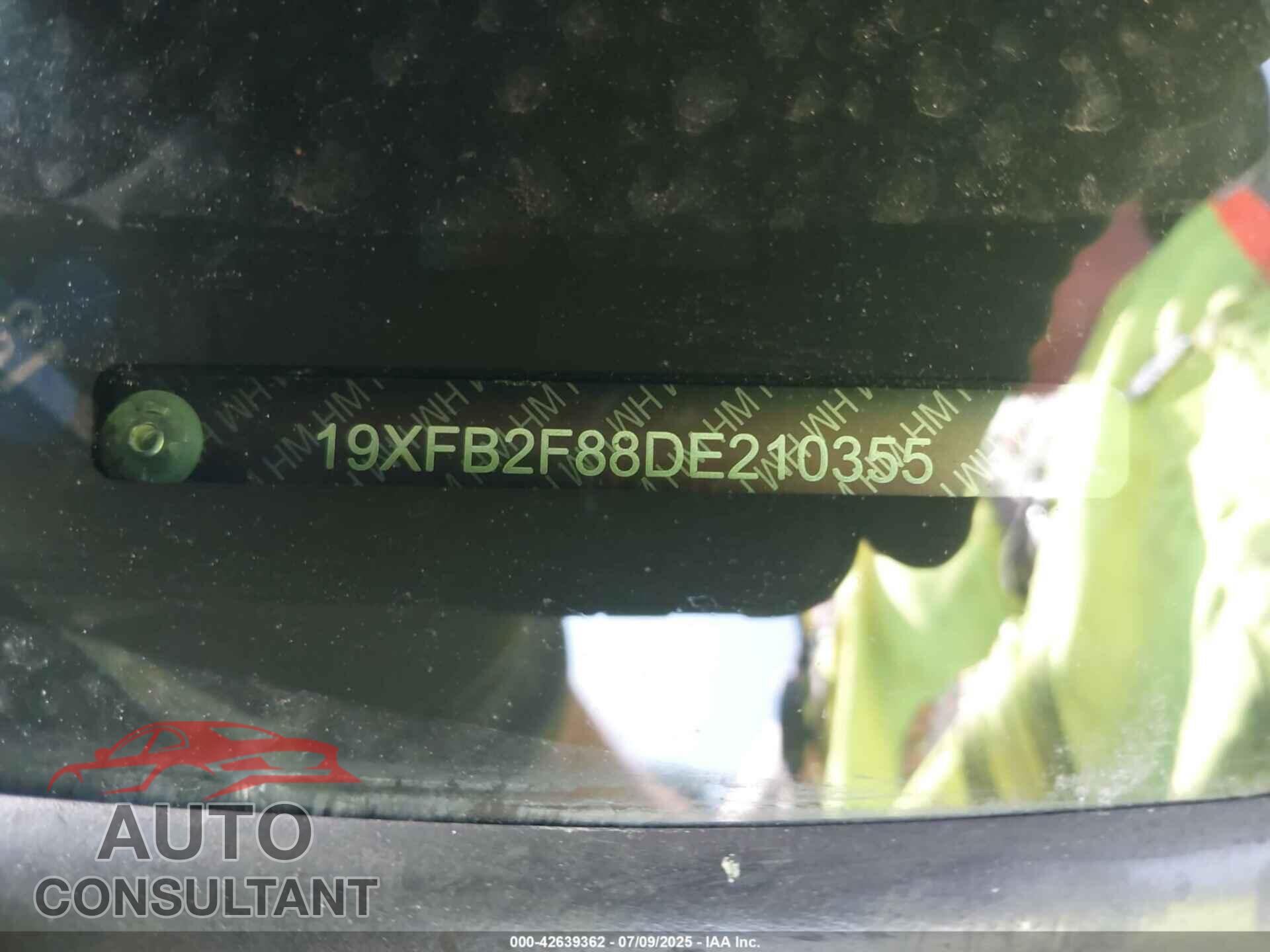 HONDA CIVIC 2013 - 19XFB2F88DE210355