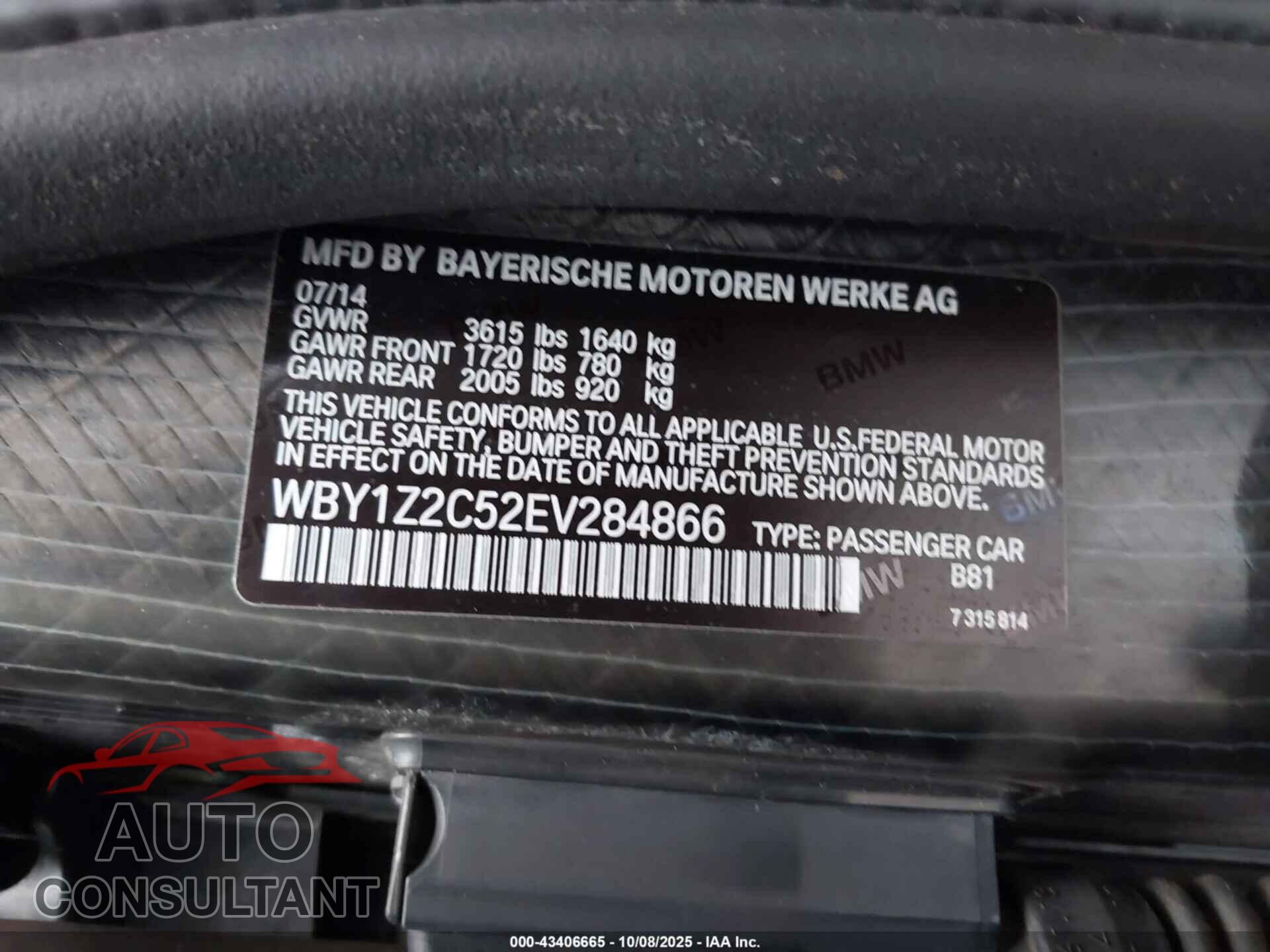 BMW I3 2014 - WBY1Z2C52EV284866