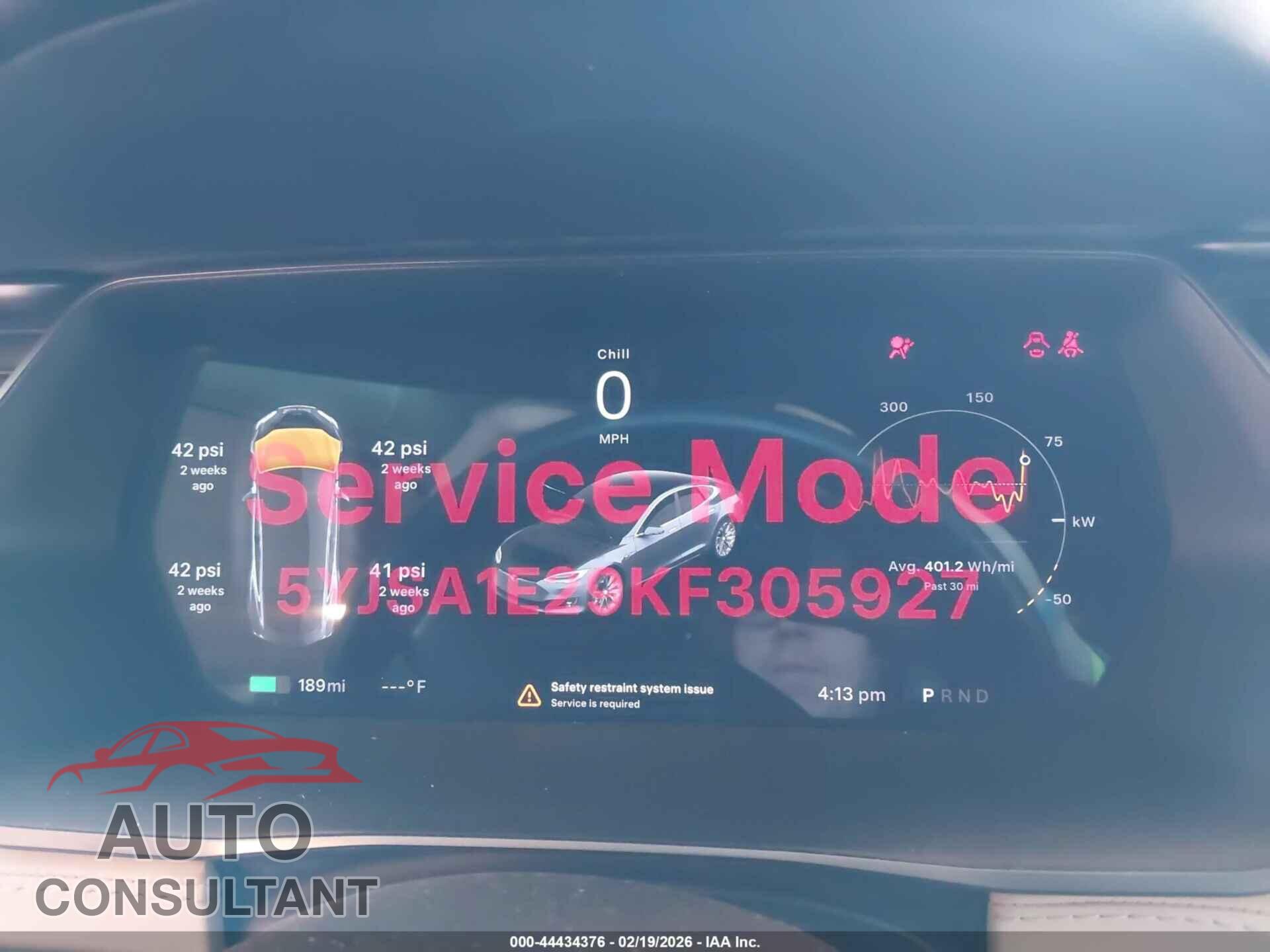 TESLA MODEL S 2019 - 5YJSA1E29KF305927