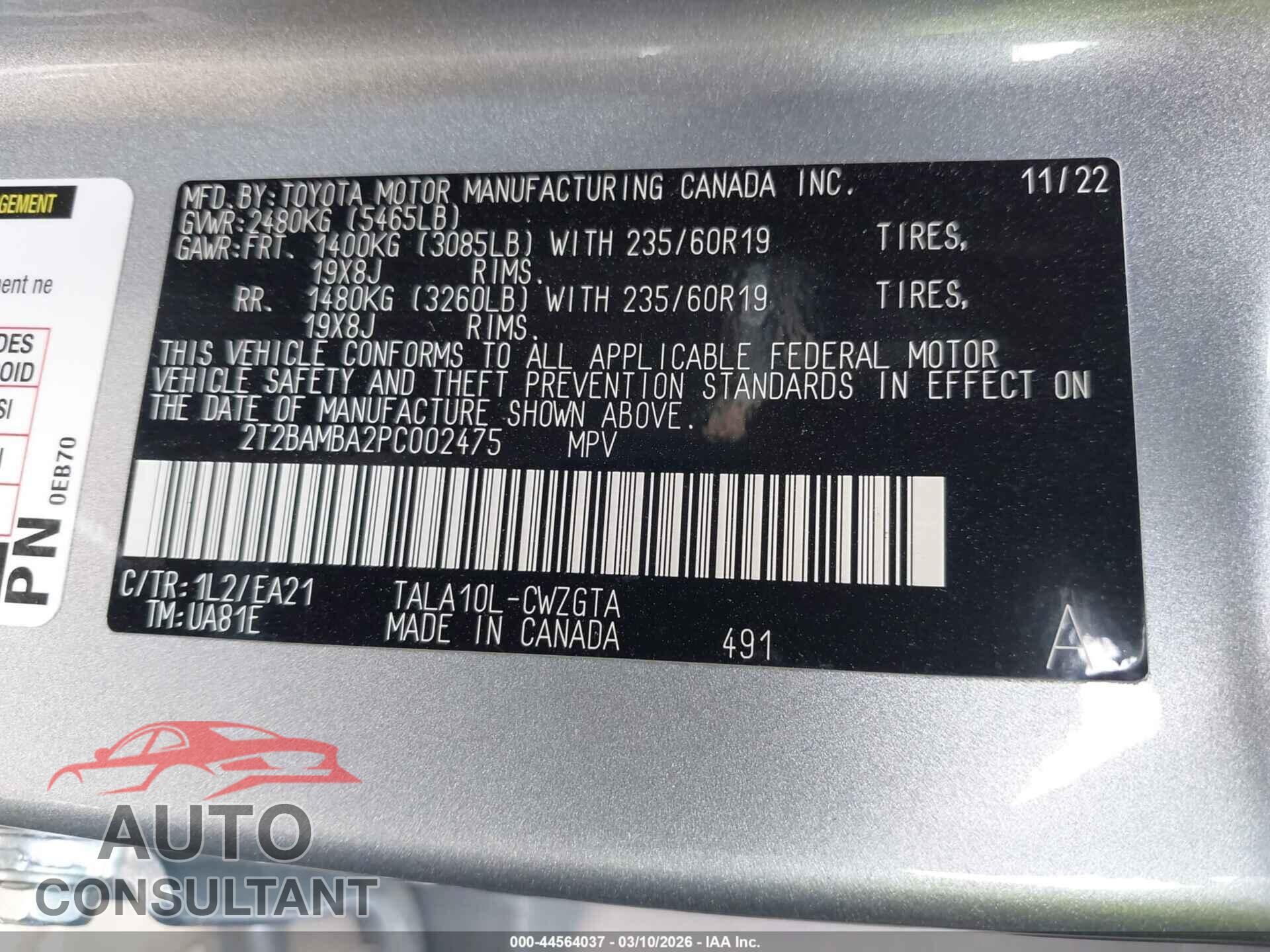 LEXUS RX 350 2023 - 2T2BAMBA2PC002475