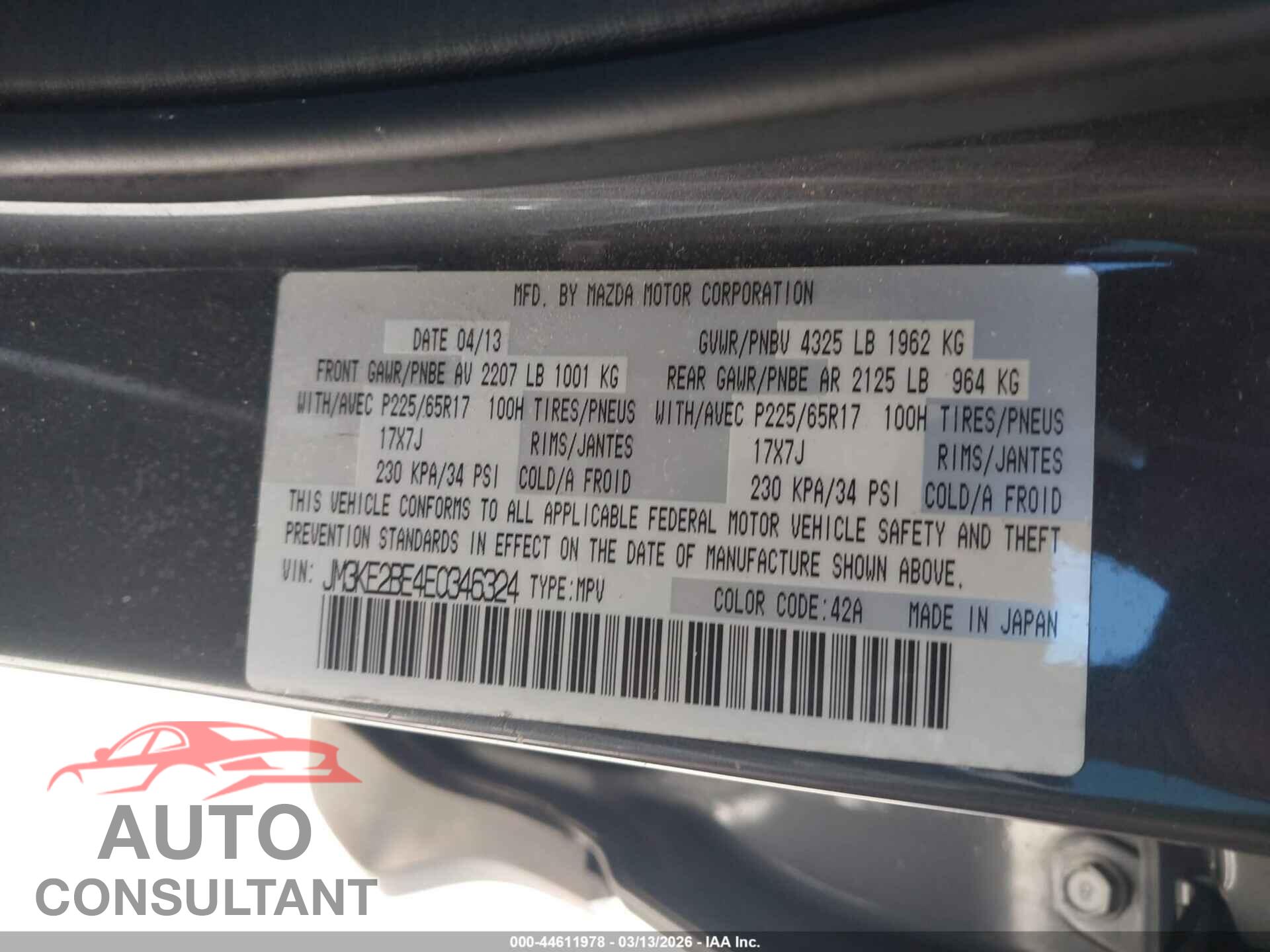 MAZDA CX-5 2014 - JM3KE2BE4E0346324