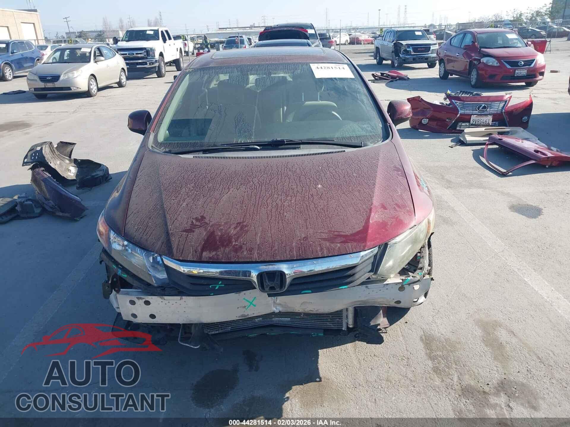 HONDA CIVIC 2012 - 2HGFB2F82CH510266