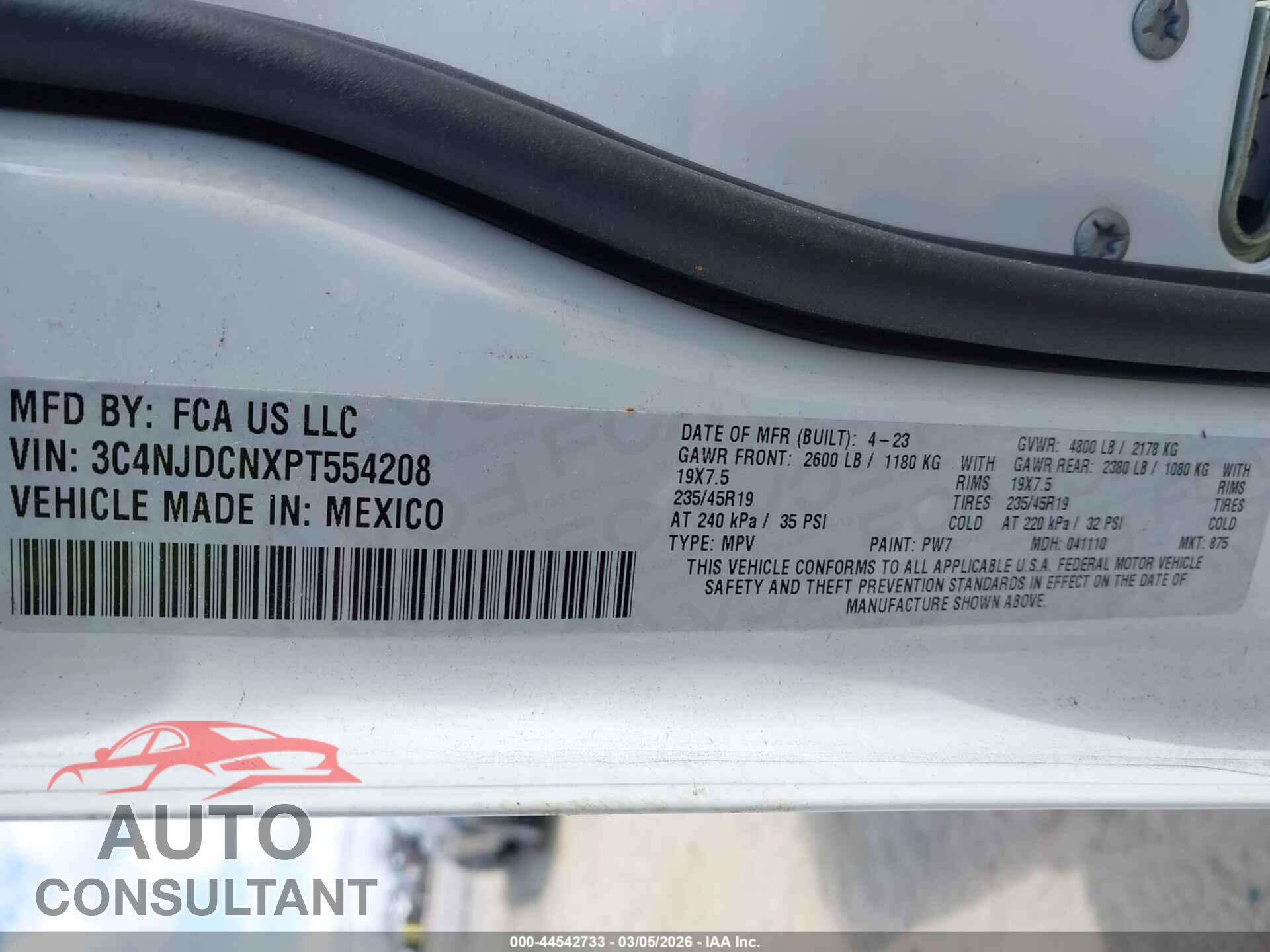 JEEP COMPASS 2023 - 3C4NJDCNXPT554208