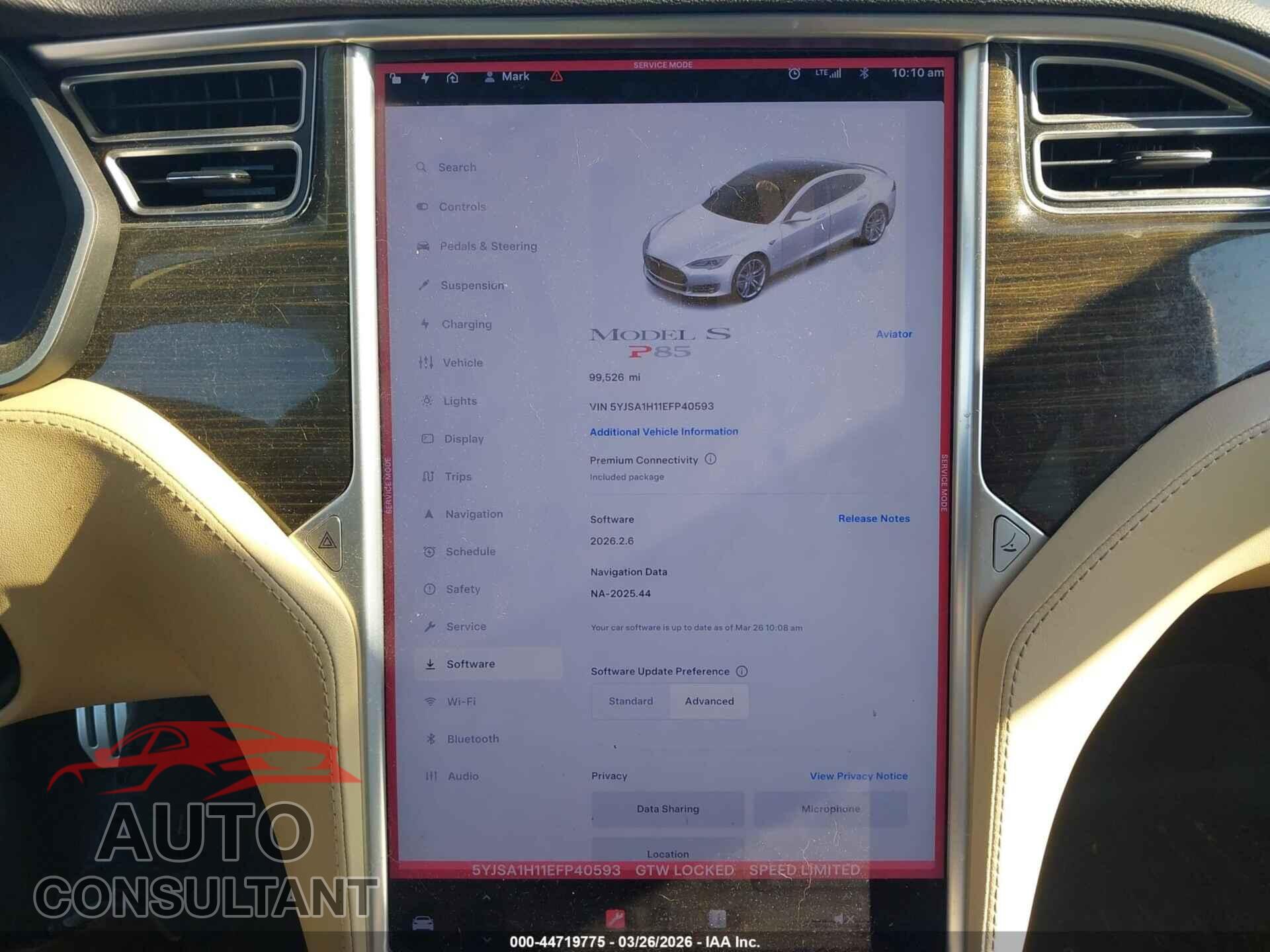 TESLA MODEL S 2014 - 5YJSA1H11EFP40593