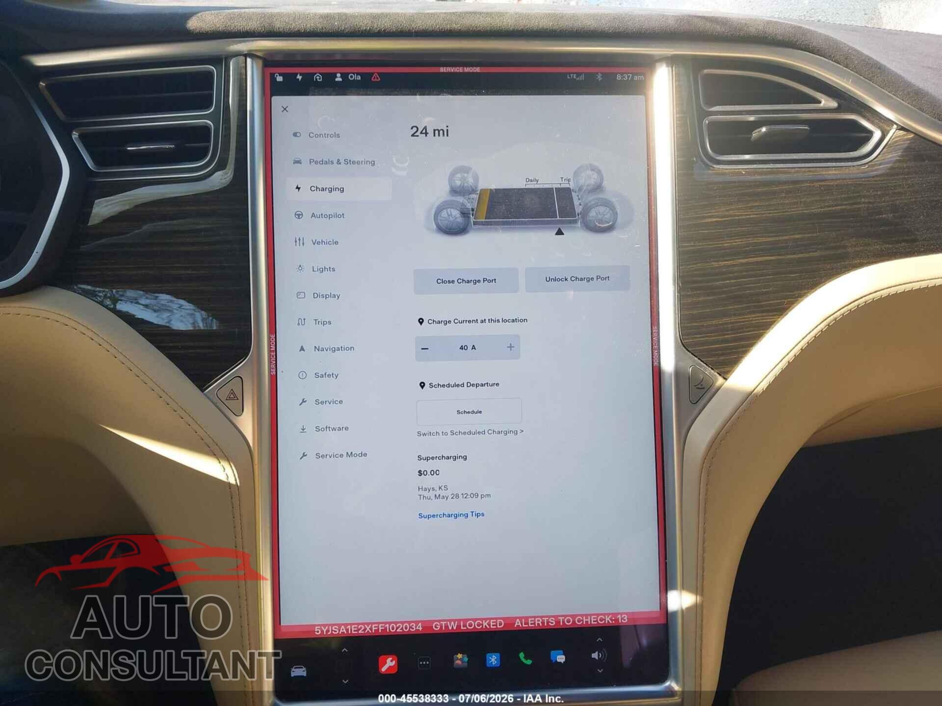 TESLA MODEL S 2015 - 5YJSA1E2XFF102034