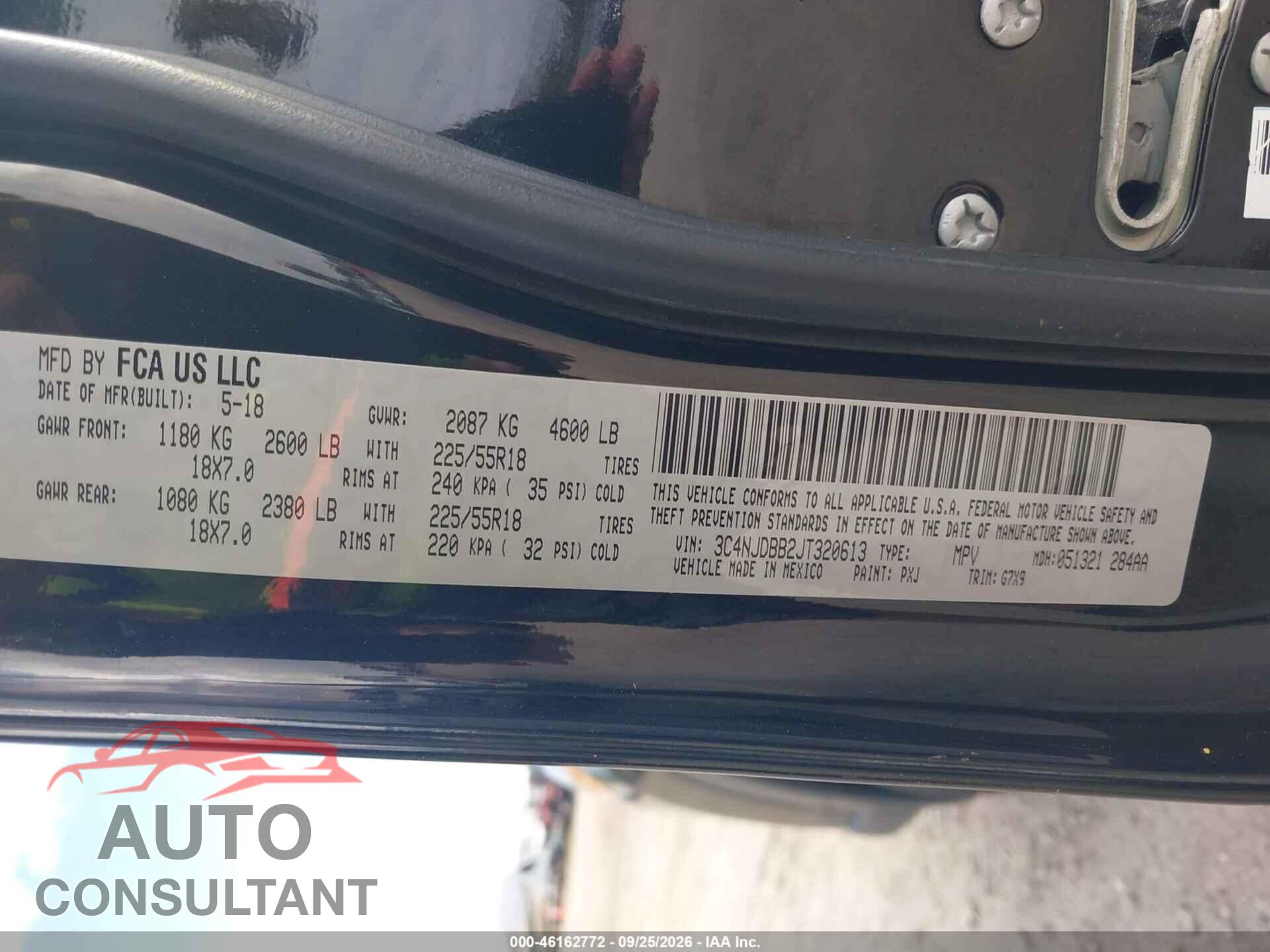 JEEP COMPASS 2018 - 3C4NJDBB2JT320613