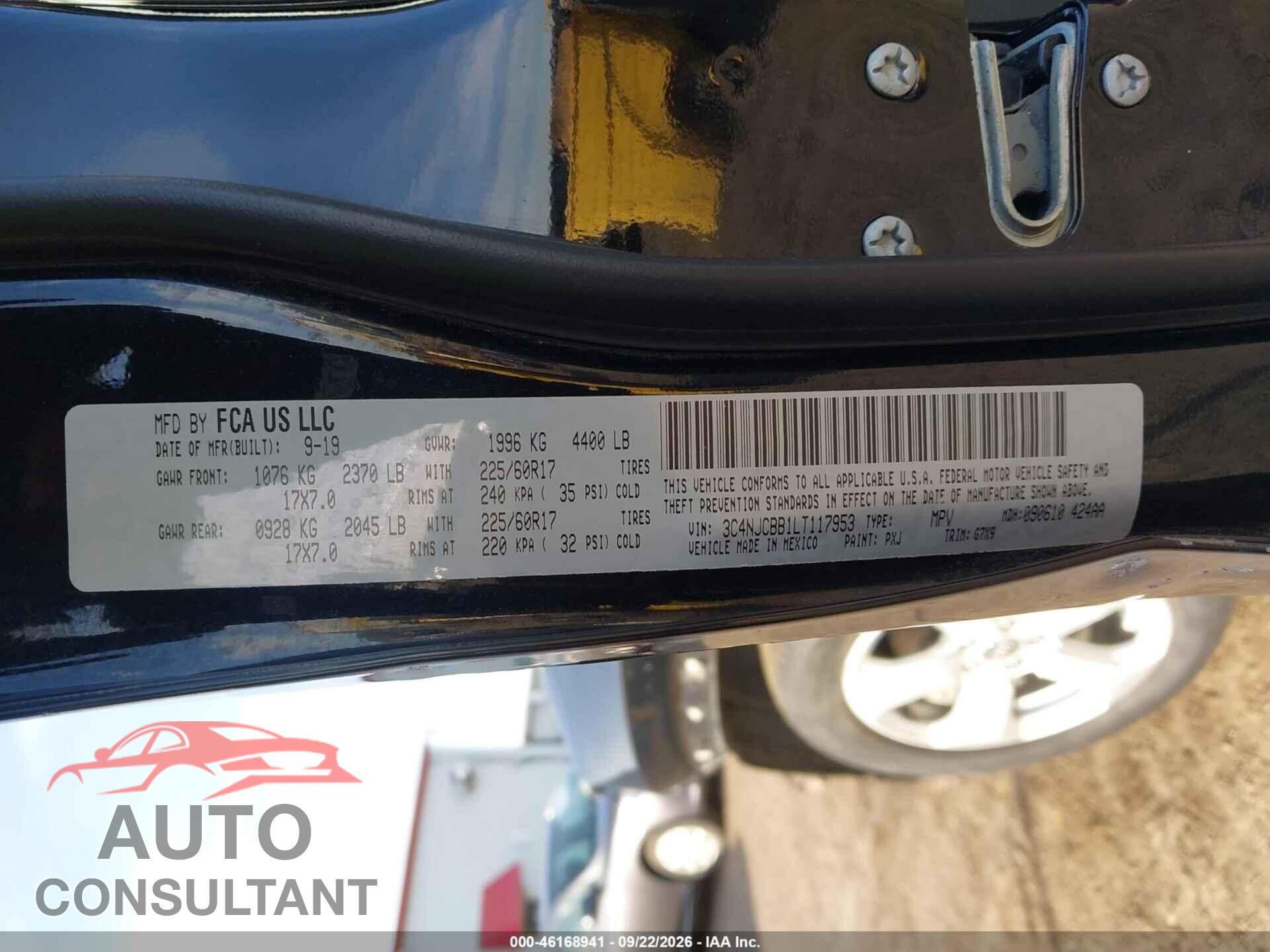JEEP COMPASS 2020 - 3C4NJCBB1LT117953
