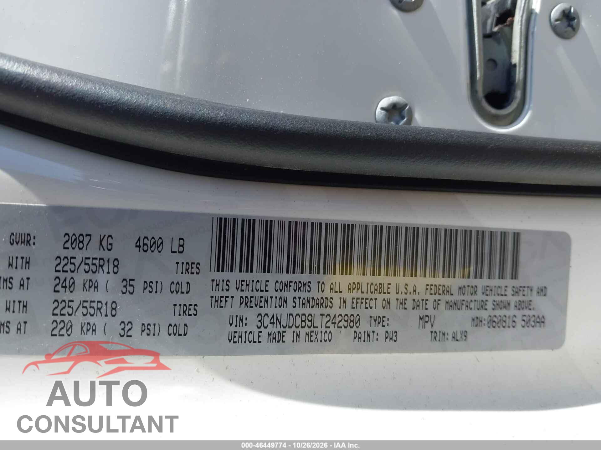 JEEP COMPASS 2020 - 3C4NJDCB9LT242980