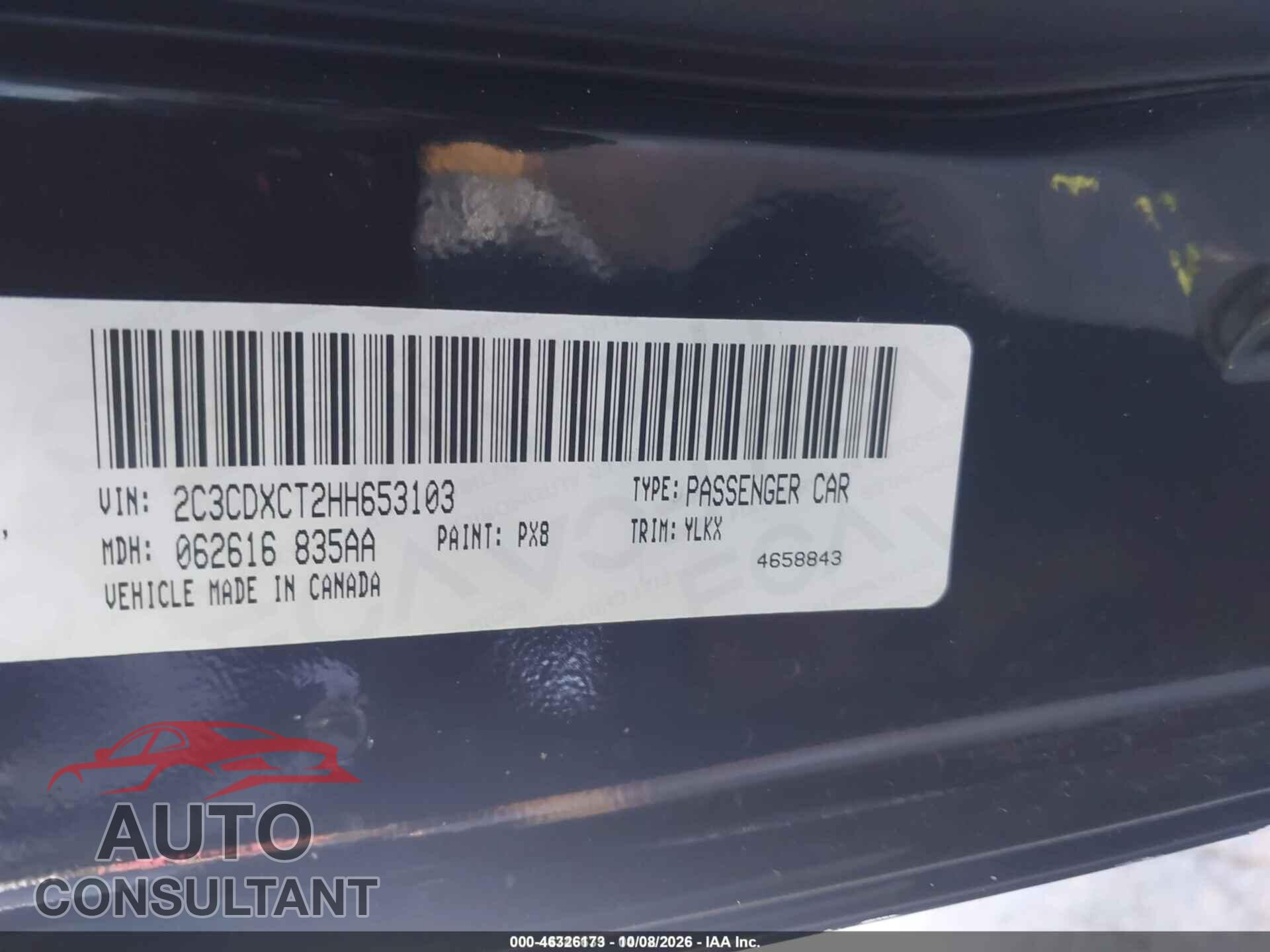 DODGE CHARGER 2017 - 2C3CDXCT2HH653103