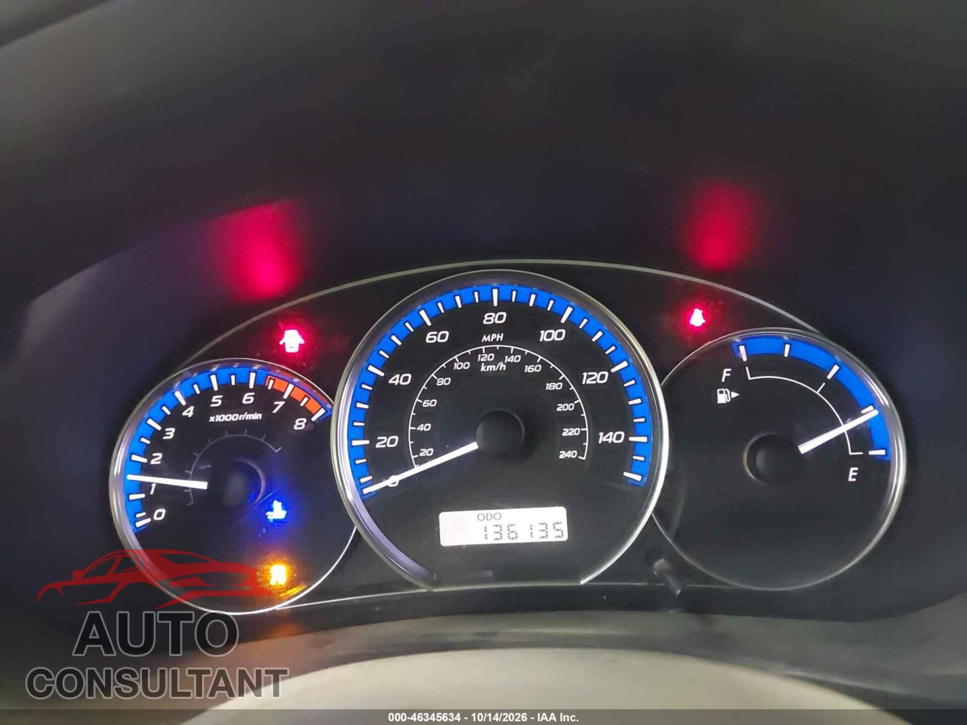 SUBARU FORESTER 2012 - JF2SHAACXCG445343