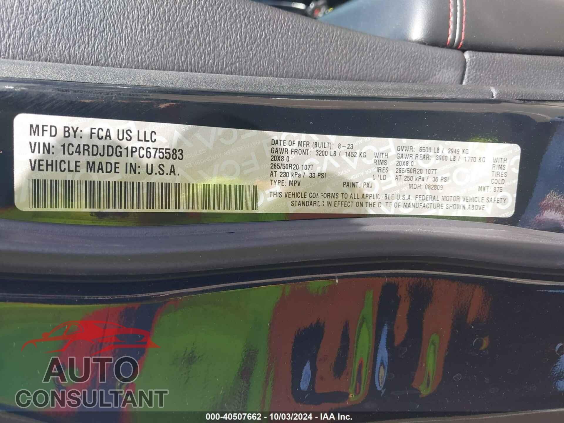 DODGE DURANGO 2023 - 1C4RDJDG1PC675583