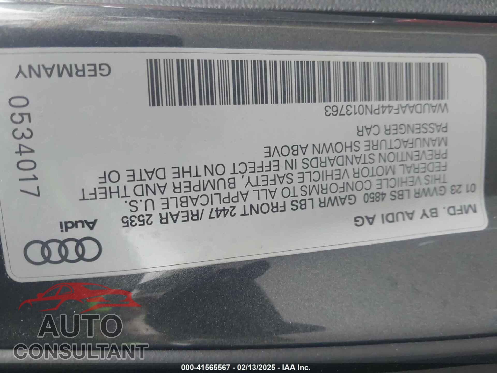 AUDI A4 2023 - WAUDAAF44PN013763