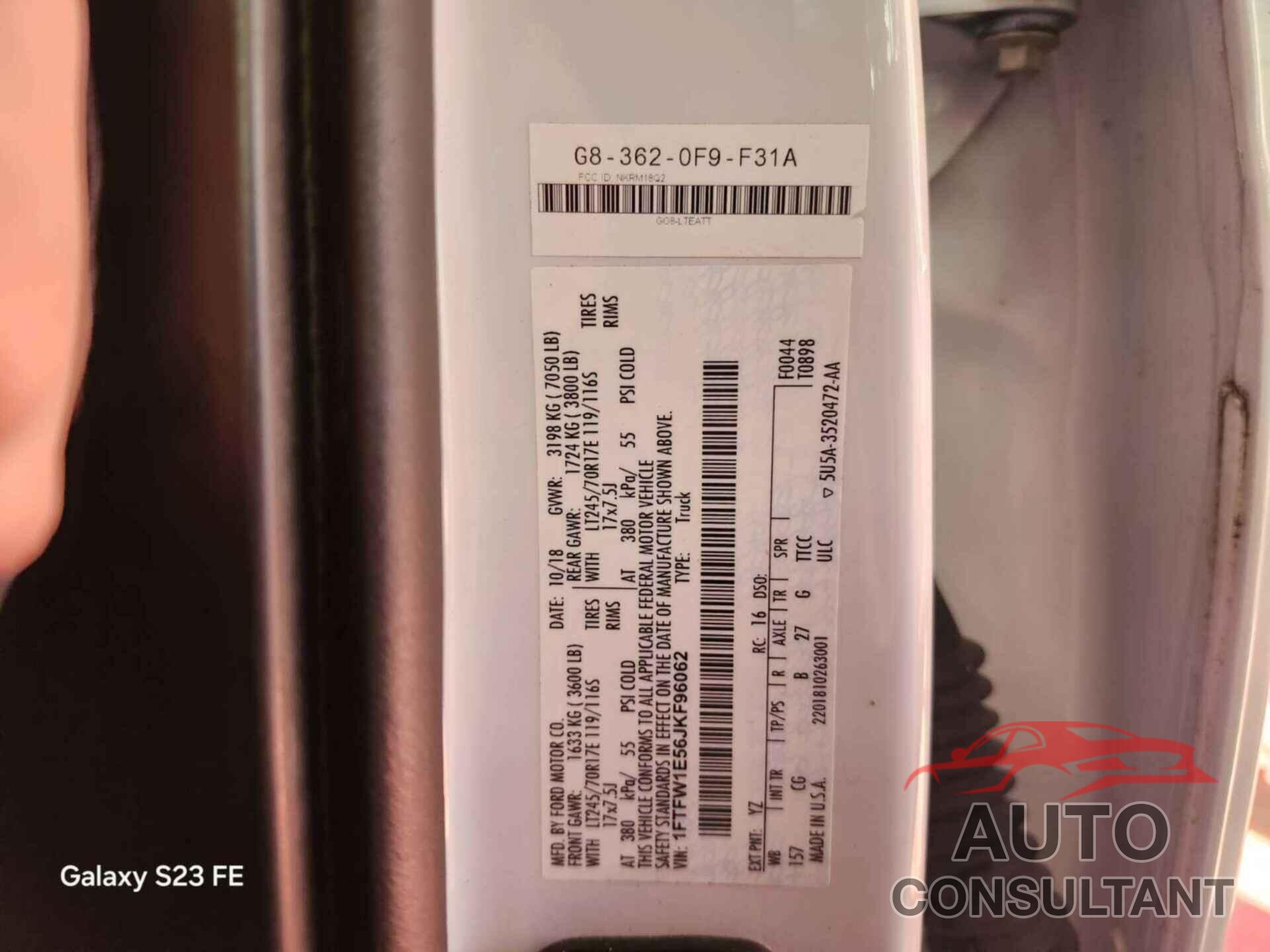 FORD F150 2018 - 1FTFW1E56JKF96062