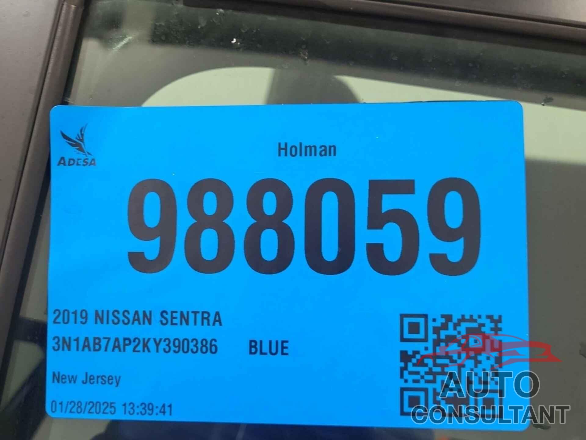 NISSAN SENTRA 2019 - 3N1AB7AP2KY390386