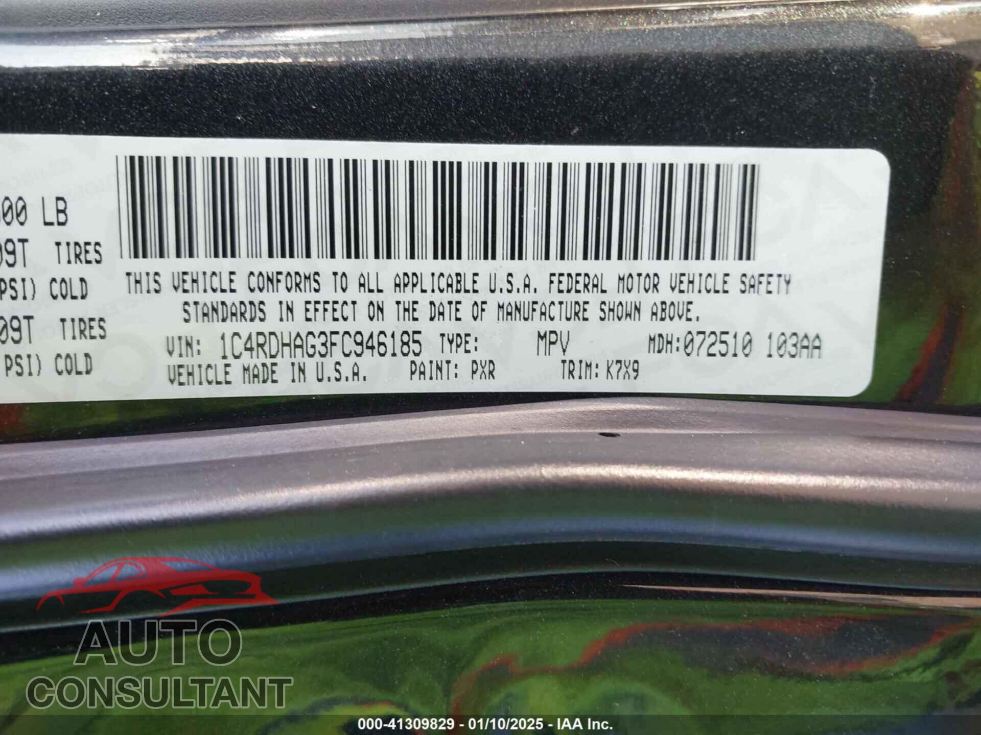 DODGE DURANGO 2015 - 1C4RDHAG3FC946185
