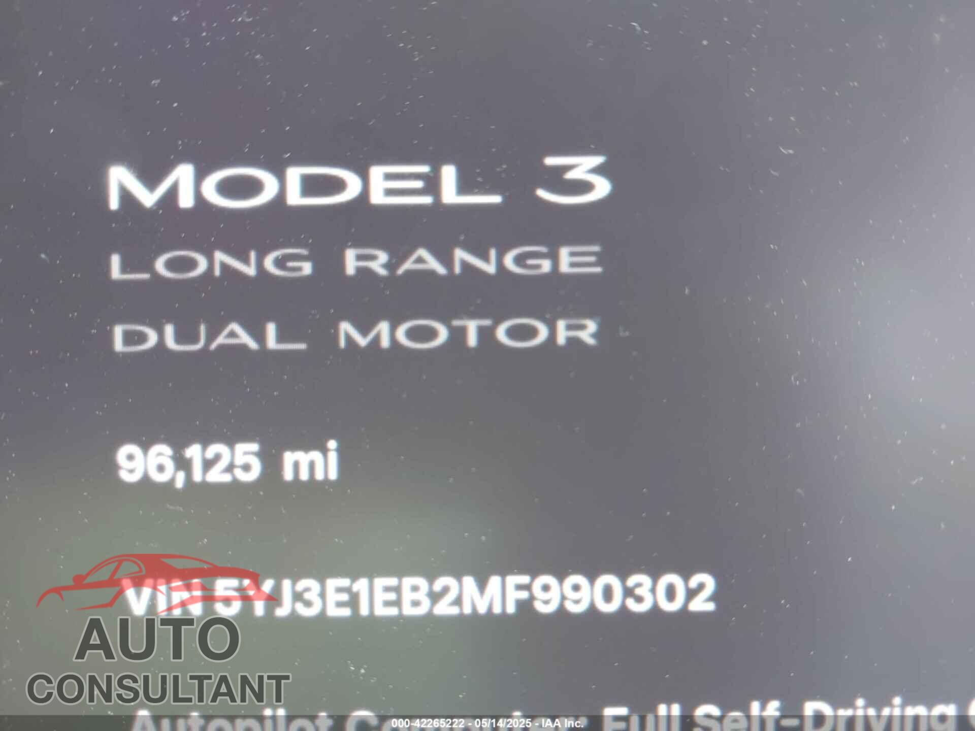TESLA MODEL 3 2021 - 5YJ3E1EB2MF990302