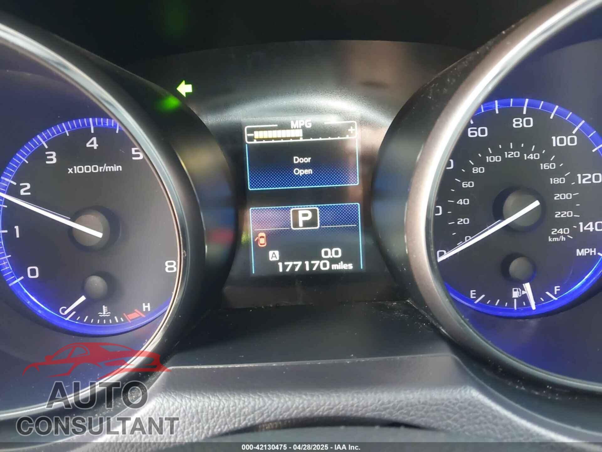 SUBARU OUTBACK 2016 - 4S4BSBJC9G3241101