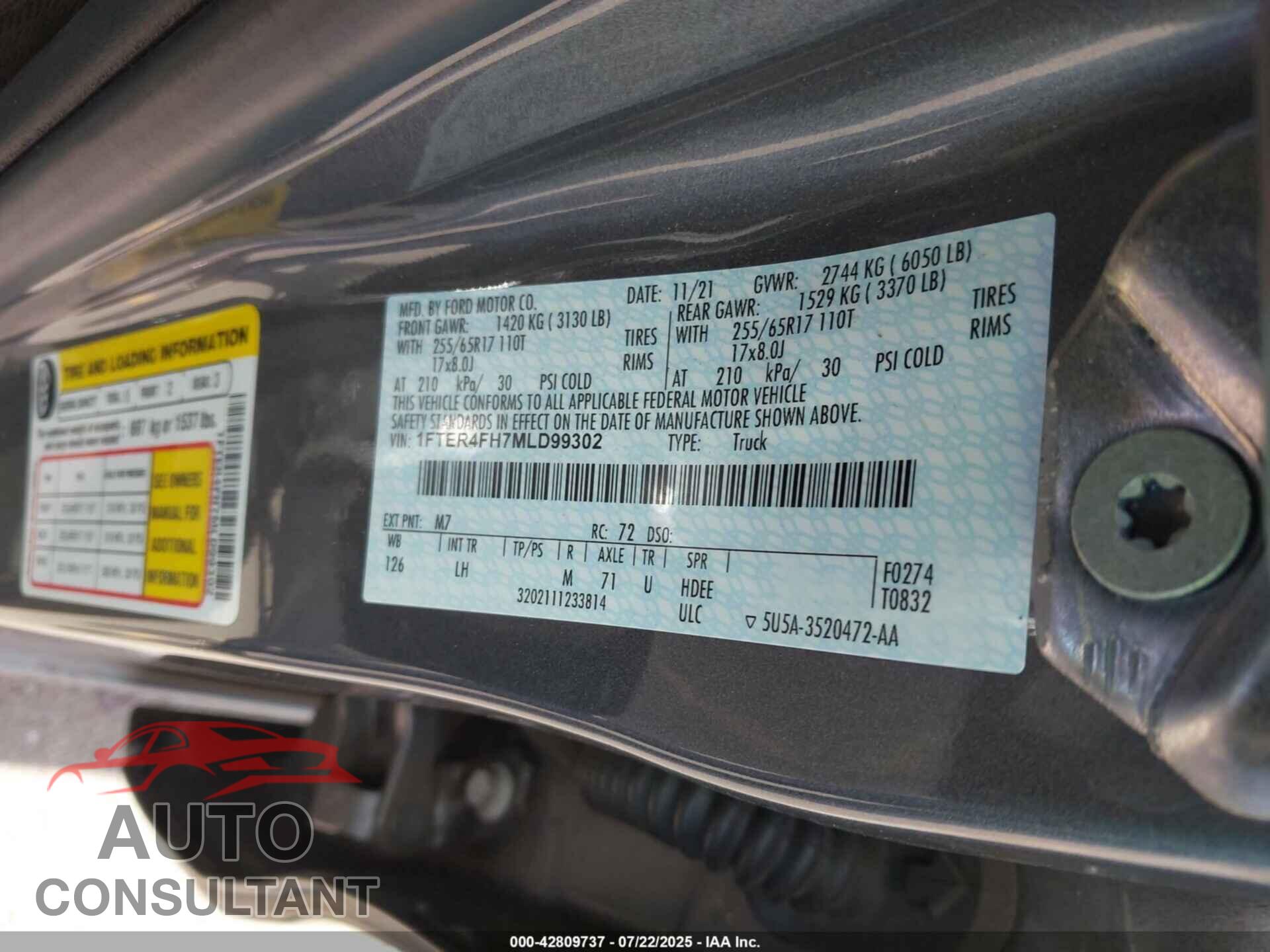 FORD RANGER 2021 - 1FTER4FH7MLD99302